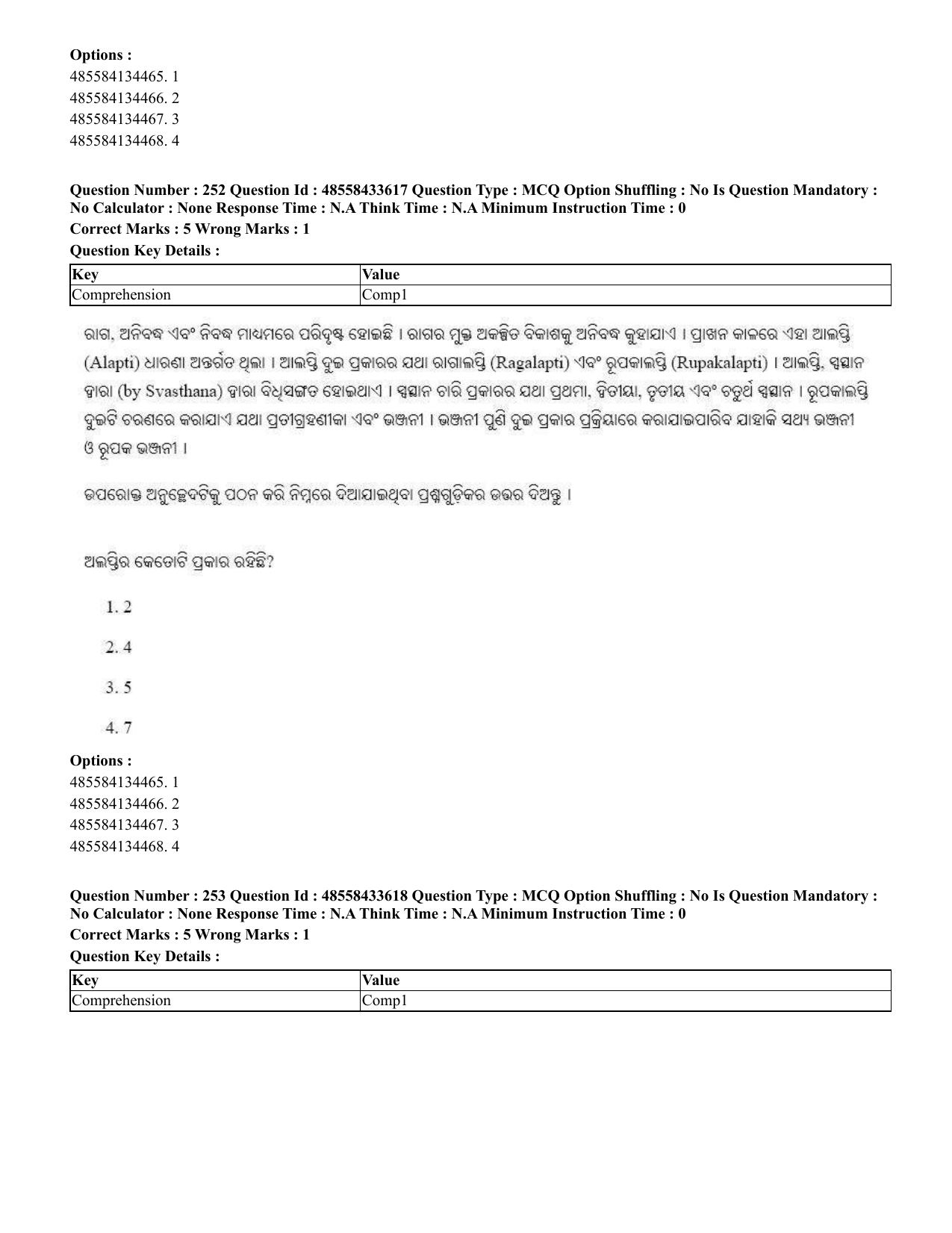 CUET 2023 English Odia Shift 1 Question Papers - 18 June 2023 - Page 218