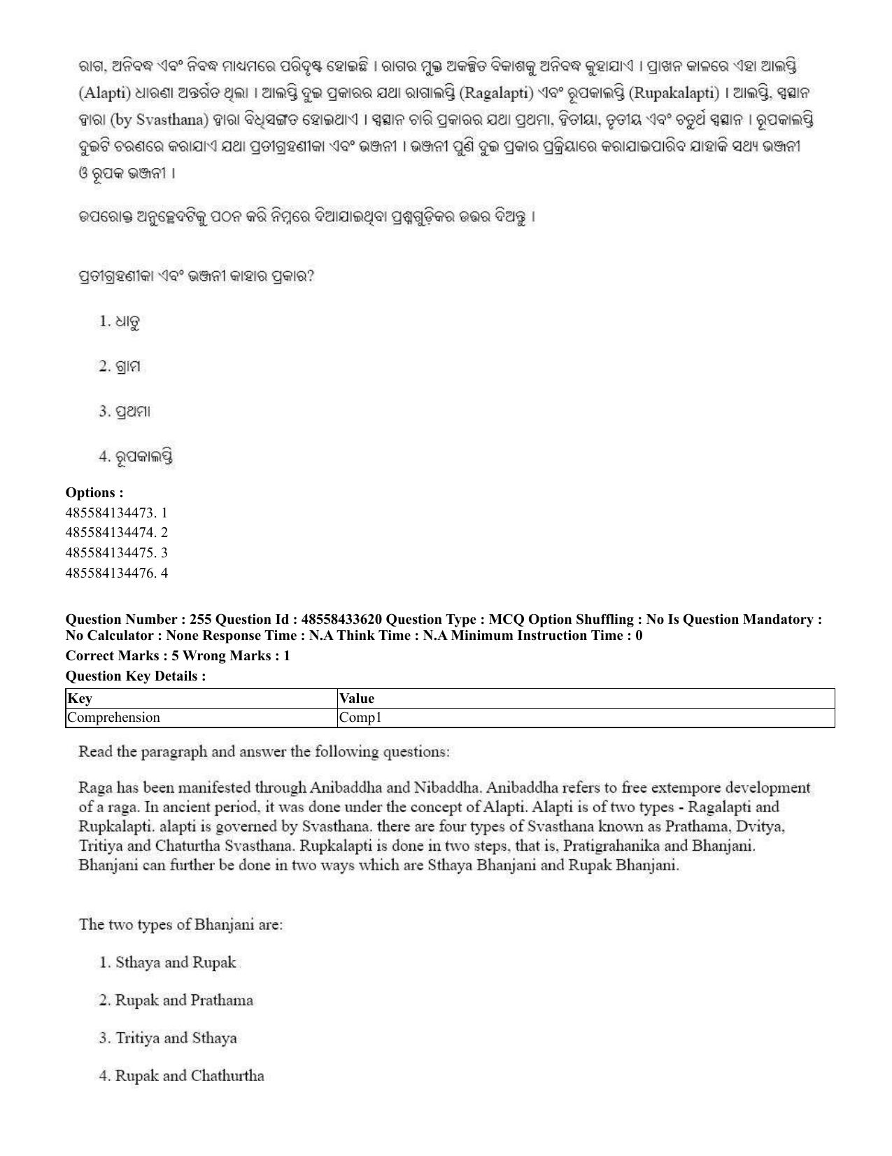 CUET 2023 English Odia Shift 1 Question Papers - 18 June 2023 - Page 221