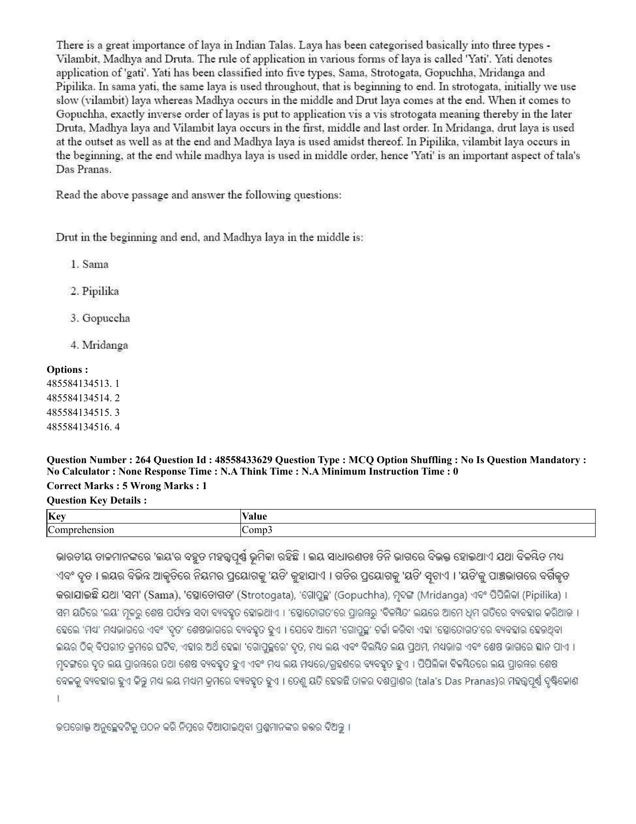 CUET 2023 English Odia Shift 1 Question Papers - 18 June 2023 - Page 235