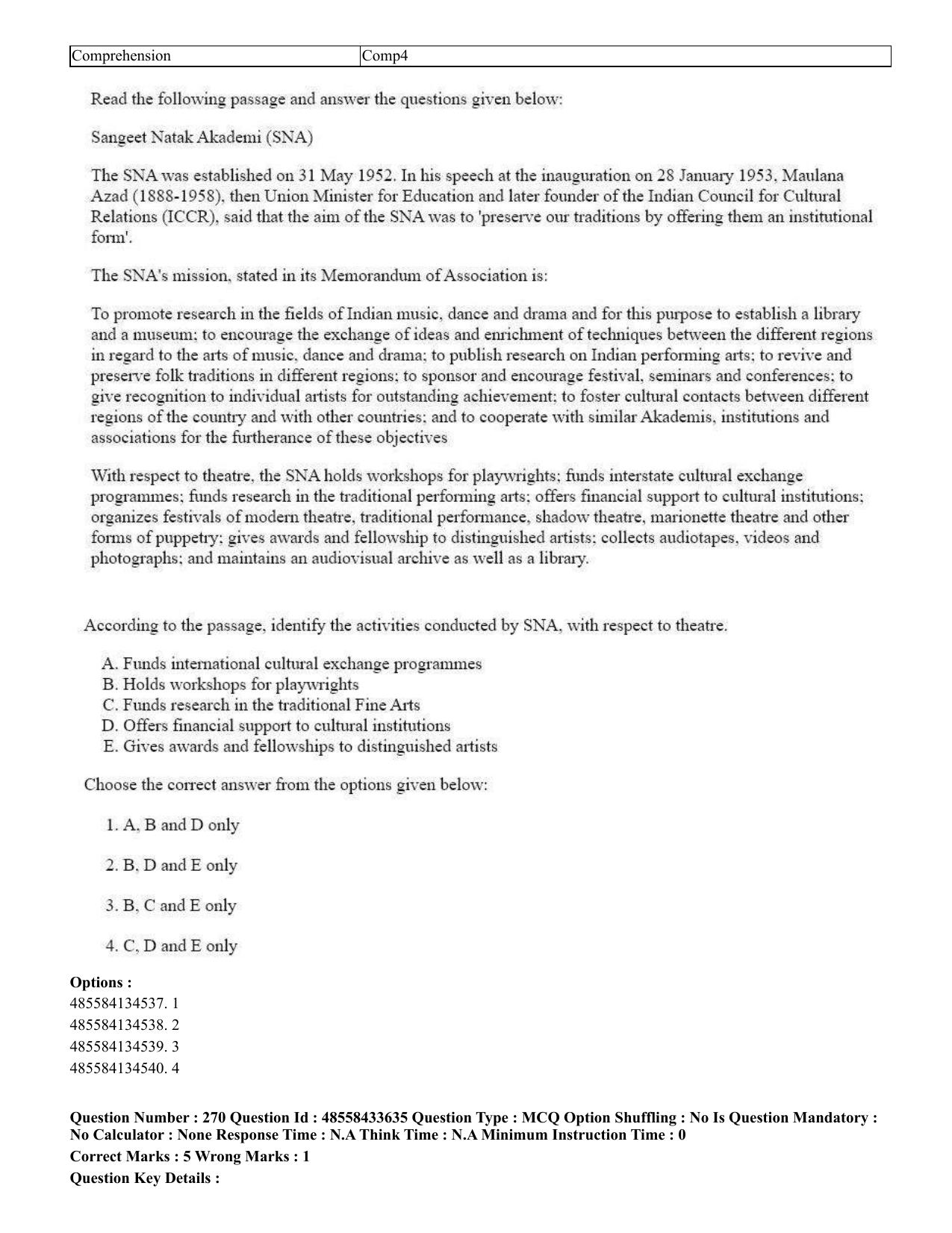 CUET 2023 English Odia Shift 1 Question Papers - 18 June 2023 - Page 246