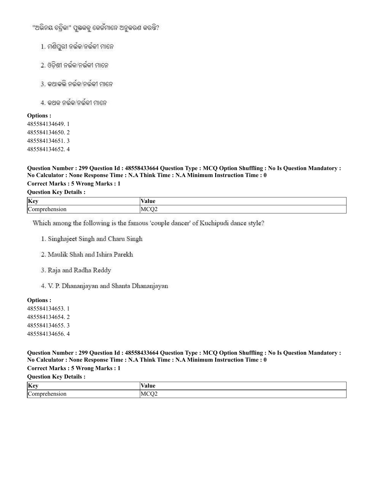 CUET 2023 English Odia Shift 1 Question Papers - 18 June 2023 - Page 278
