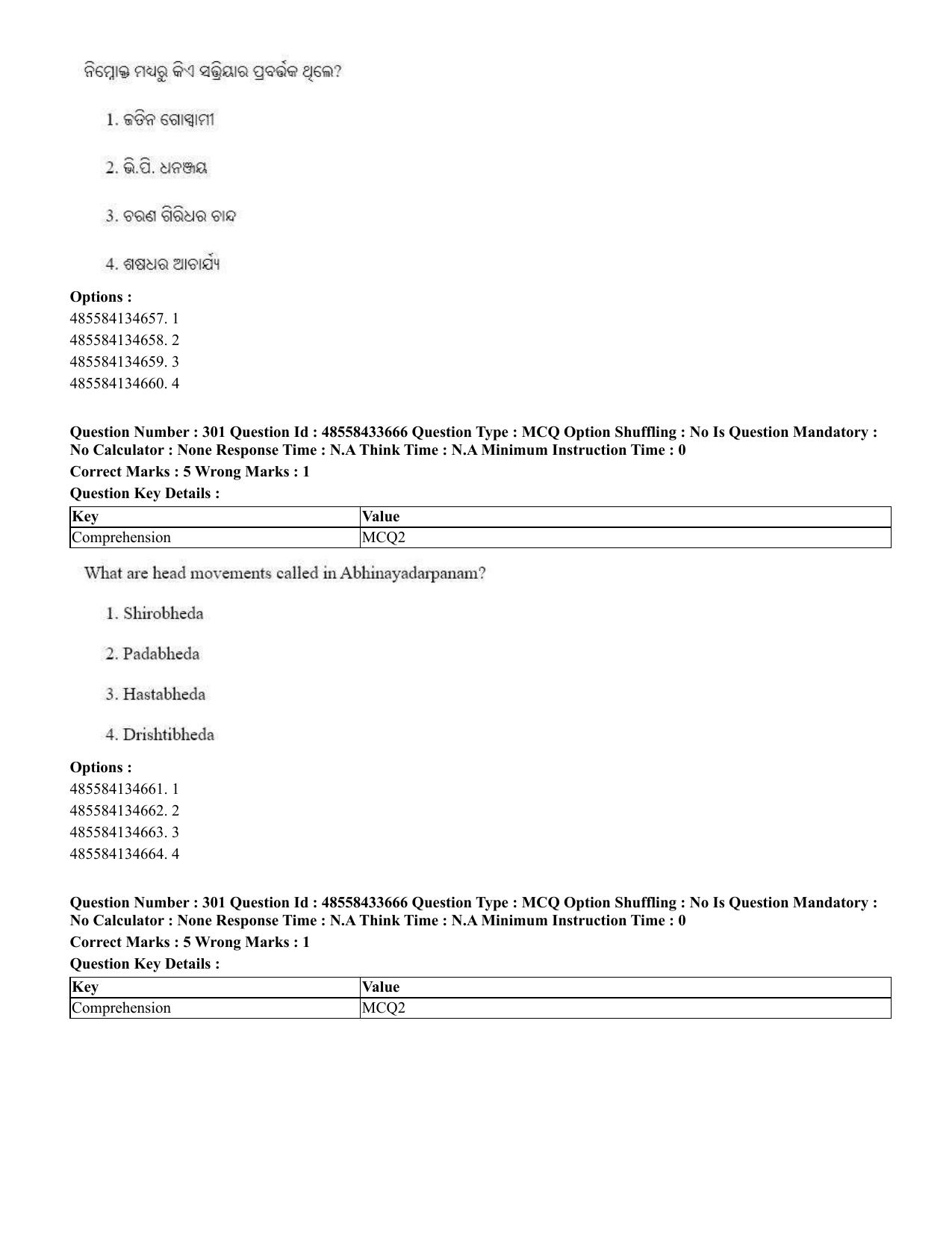 CUET 2023 English Odia Shift 1 Question Papers - 18 June 2023 - Page 280