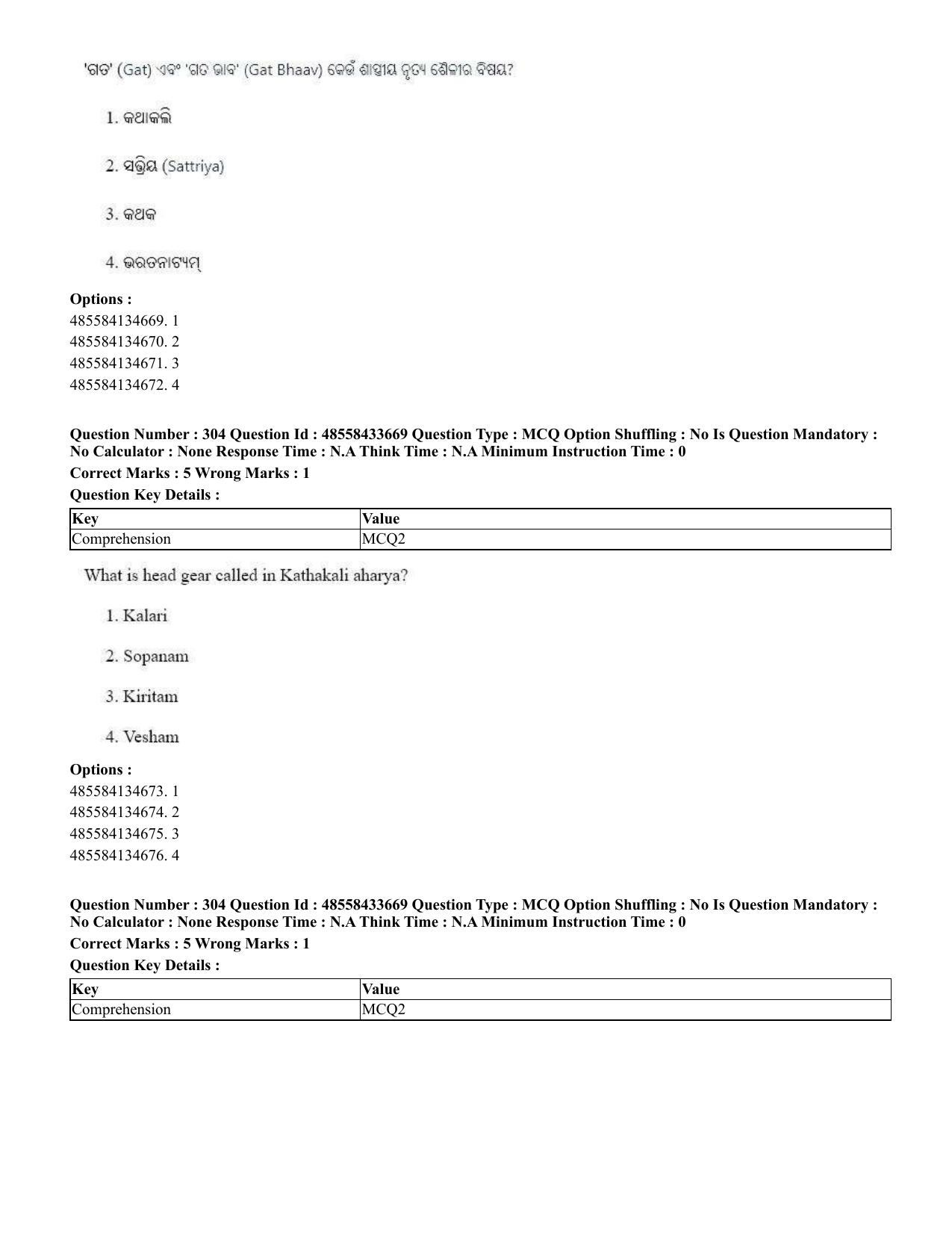 CUET 2023 English Odia Shift 1 Question Papers - 18 June 2023 - Page 283