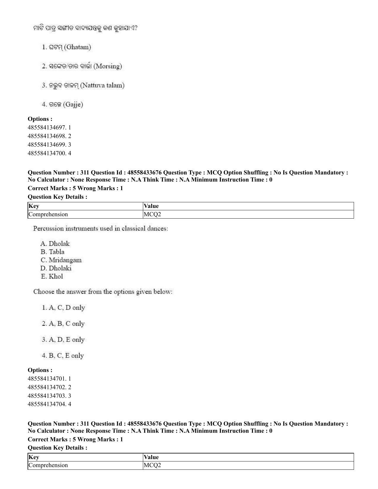 CUET 2023 English Odia Shift 1 Question Papers - 18 June 2023 - Page 290