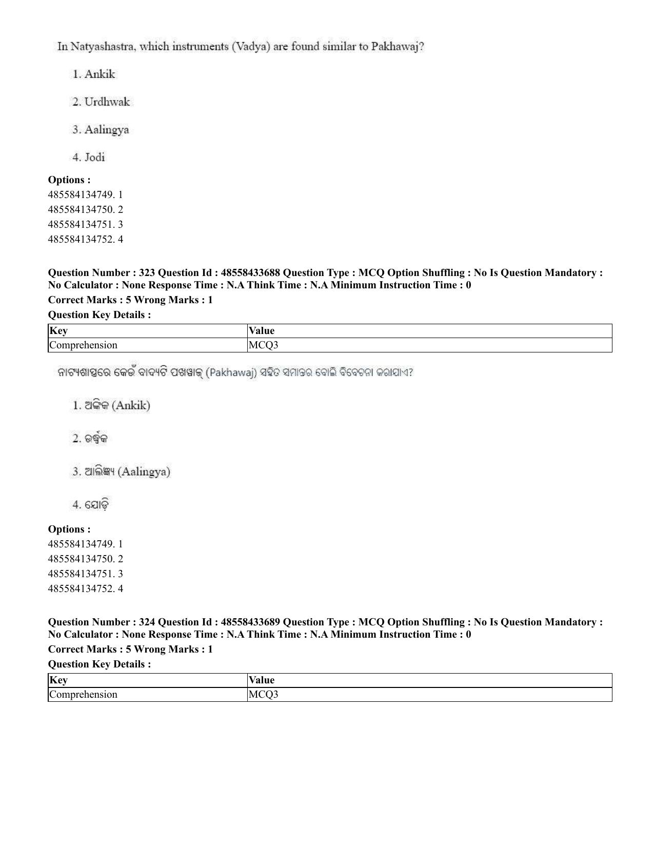 CUET 2023 English Odia Shift 1 Question Papers - 18 June 2023 - Page 306