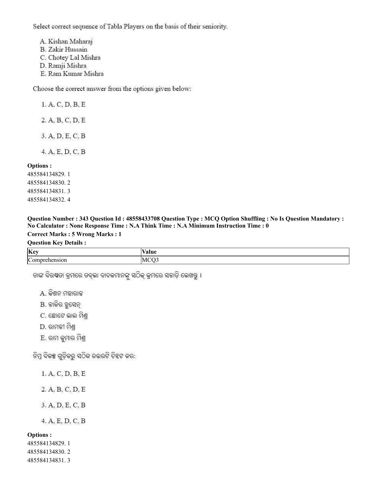 CUET 2023 English Odia Shift 1 Question Papers - 18 June 2023 - Page 327