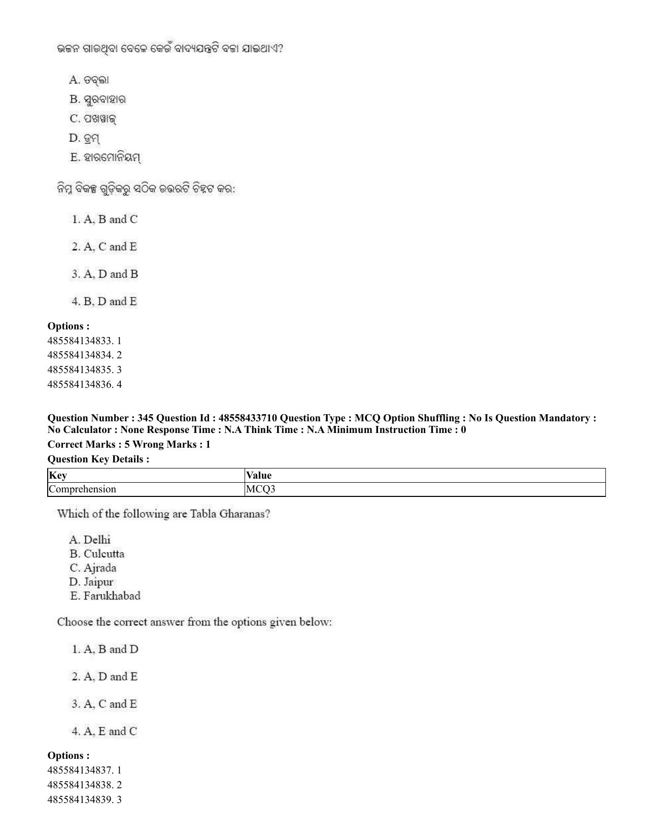 CUET 2023 English Odia Shift 1 Question Papers - 18 June 2023 - Page 329
