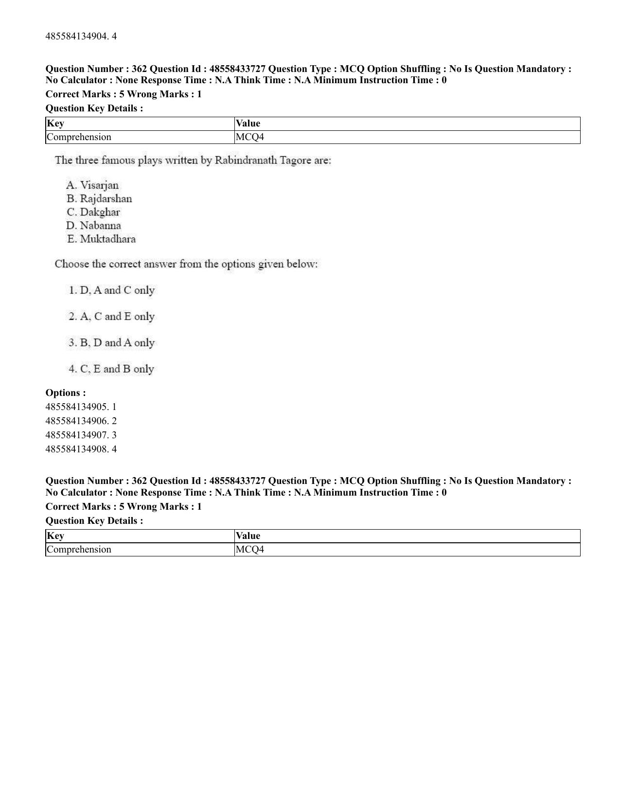 CUET 2023 English Odia Shift 1 Question Papers - 18 June 2023 - Page 347
