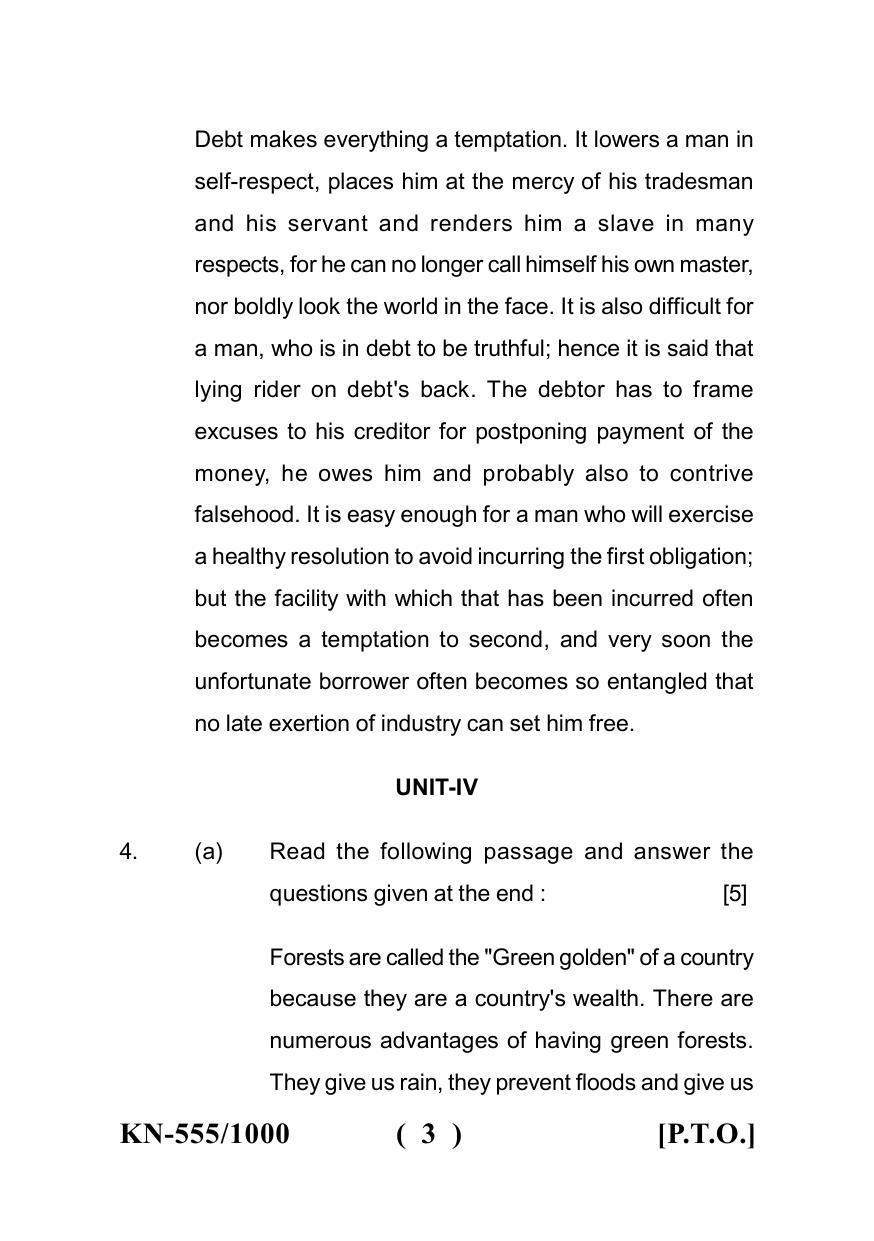 Sarguja University Question Paper - 2022 : B.A. Bed 04 Year Integrated Course(Third Year) F.C. :English Language Paper I - Page 3