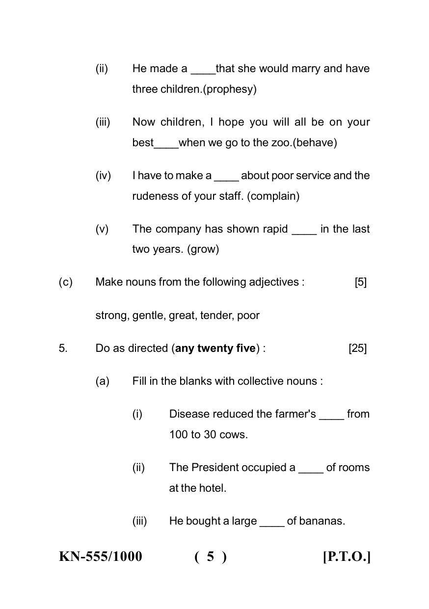 Sarguja University Question Paper - 2022 : B.A. Bed 04 Year Integrated Course(Third Year) F.C. :English Language Paper I - Page 5
