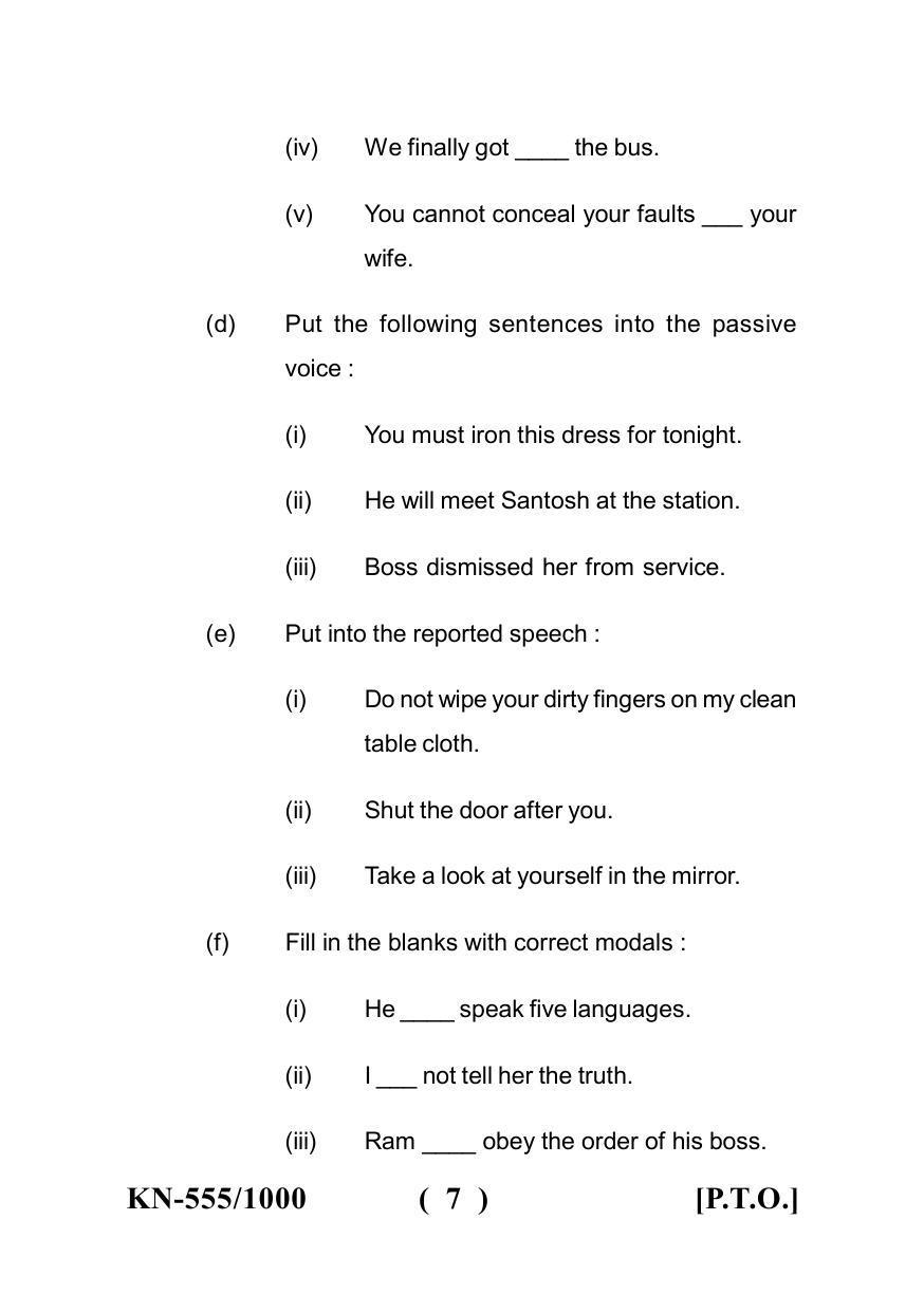 Sarguja University Question Paper - 2022 : B.A. Bed 04 Year Integrated Course(Third Year) F.C. :English Language Paper I - Page 7