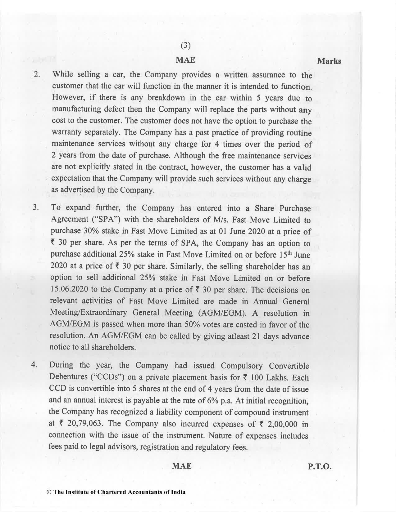 CA Final Jan 2021 Question Paper - Paper 6E – Global Financial Reporting Standards - Page 3