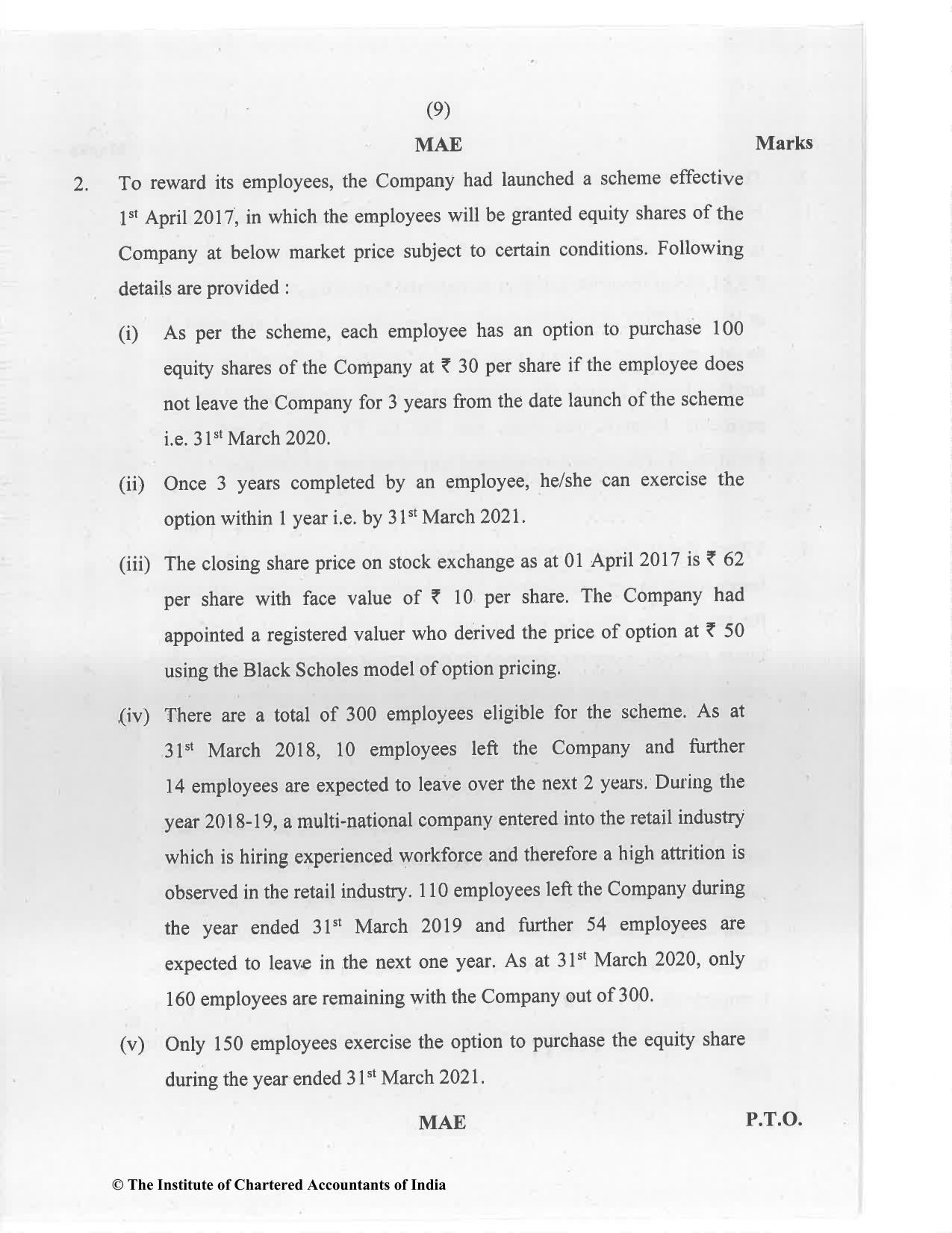 CA Final Jan 2021 Question Paper - Paper 6E – Global Financial Reporting Standards - Page 9