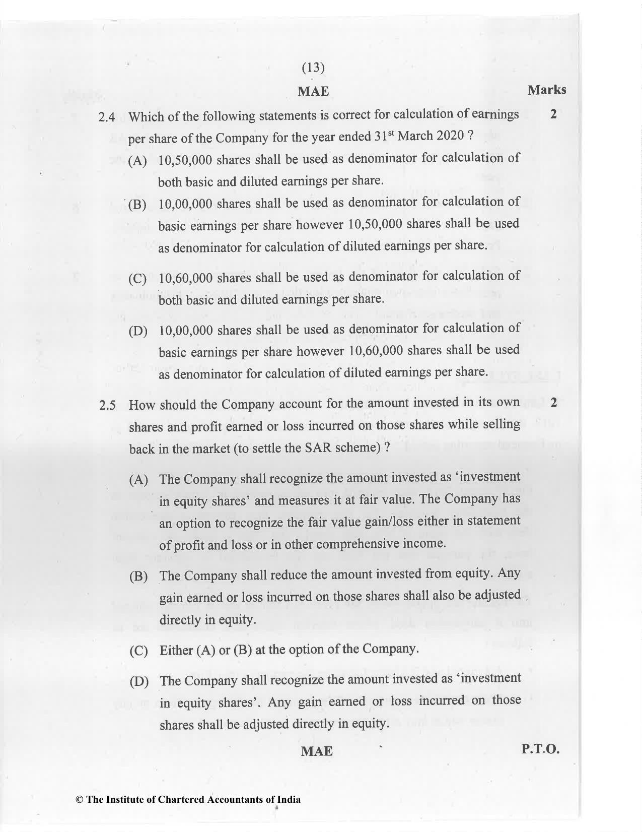 CA Final Jan 2021 Question Paper - Paper 6E – Global Financial Reporting Standards - Page 13