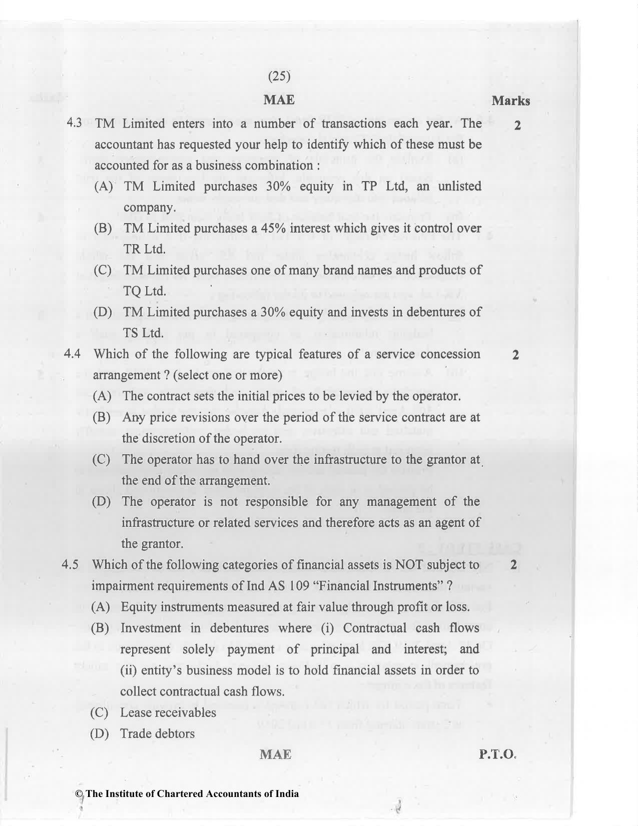 CA Final Jan 2021 Question Paper - Paper 6E – Global Financial Reporting Standards - Page 25