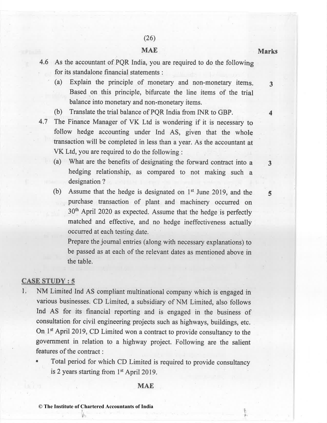 CA Final Jan 2021 Question Paper - Paper 6E – Global Financial Reporting Standards - Page 26