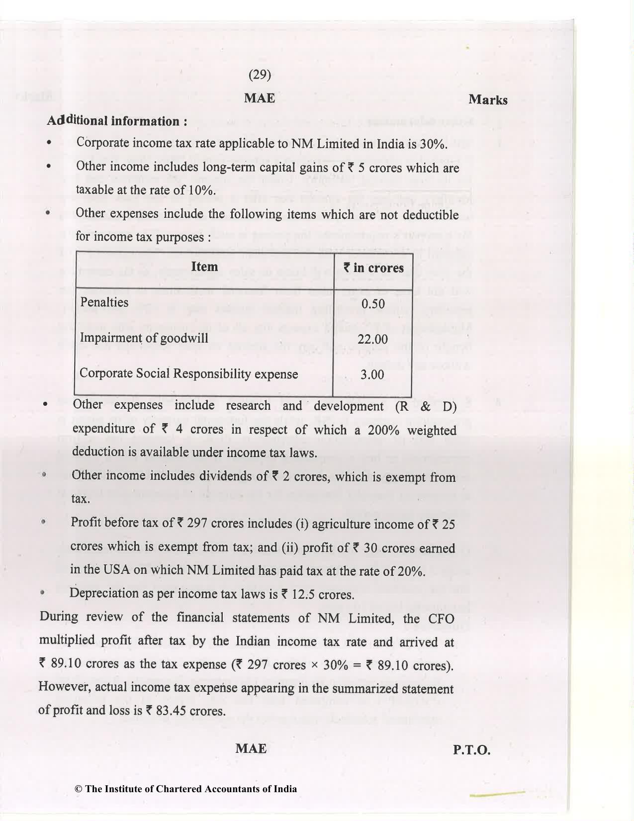 CA Final Jan 2021 Question Paper - Paper 6E – Global Financial Reporting Standards - Page 29