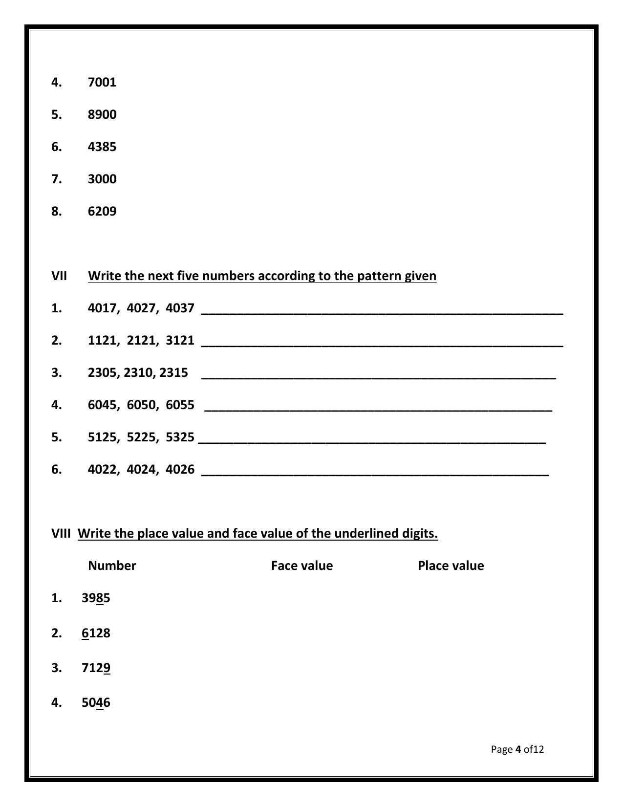 Worksheet for Class 3 Mathematics Assignment 105 - Page 4