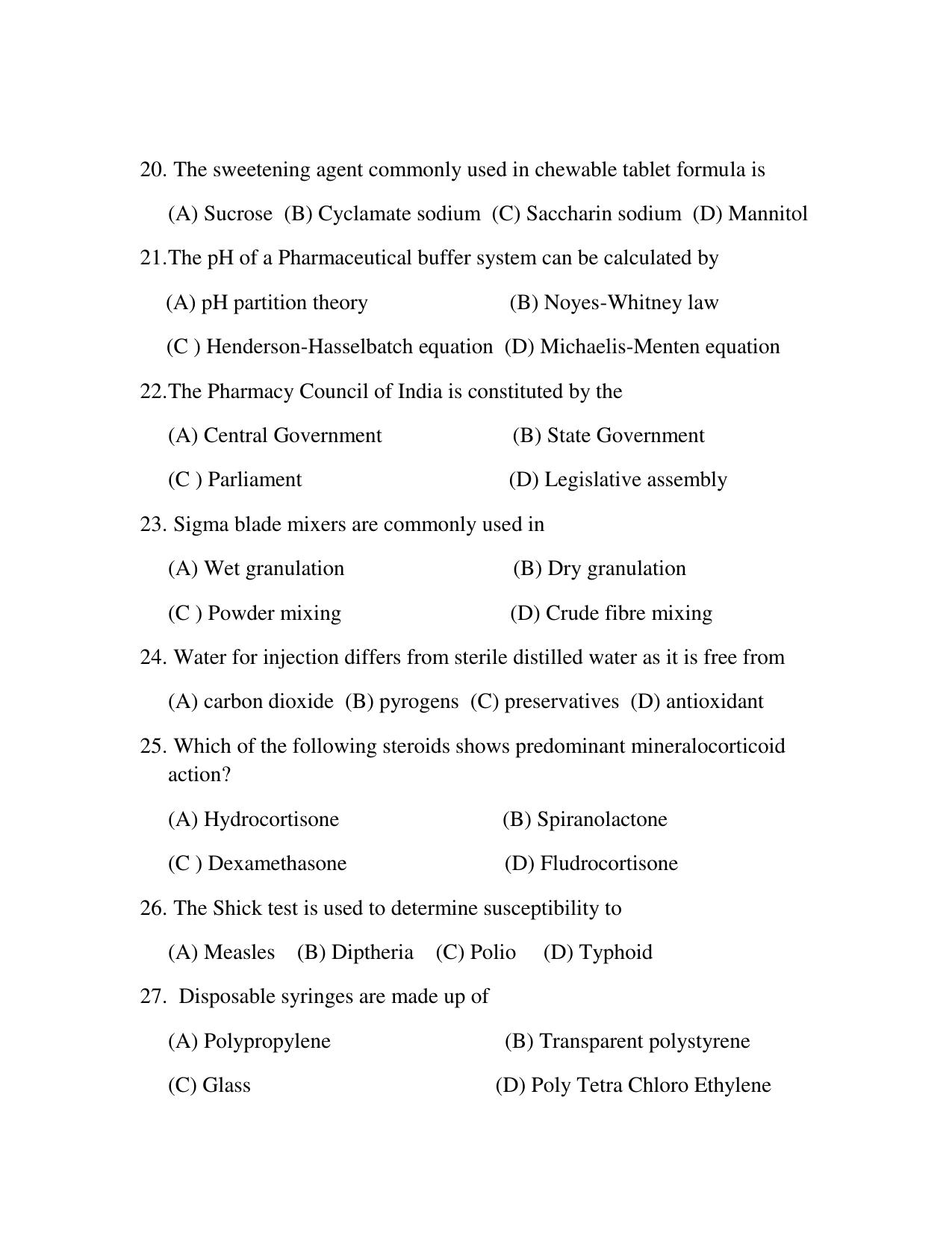 OJEE 2014 Lateral Entry (B. Pharm) Question Paper - Page 3