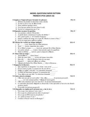 Karnataka 2nd PUC Question Bank for French