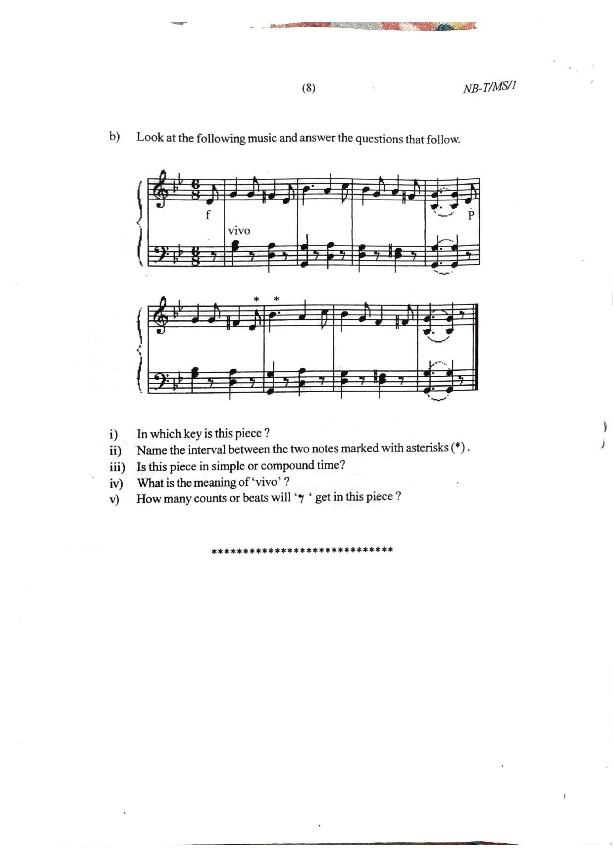 Nagaland Board Class 10 Music 2022 Question Paper - Page 6