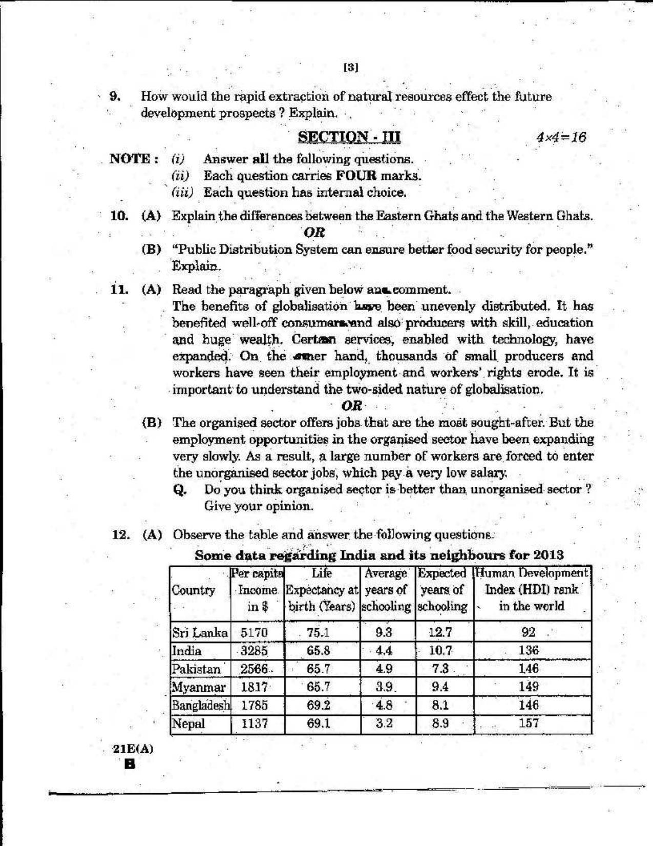 AP Class 10 Social Studies (Paper I) 2019 Question Paper - Page 3