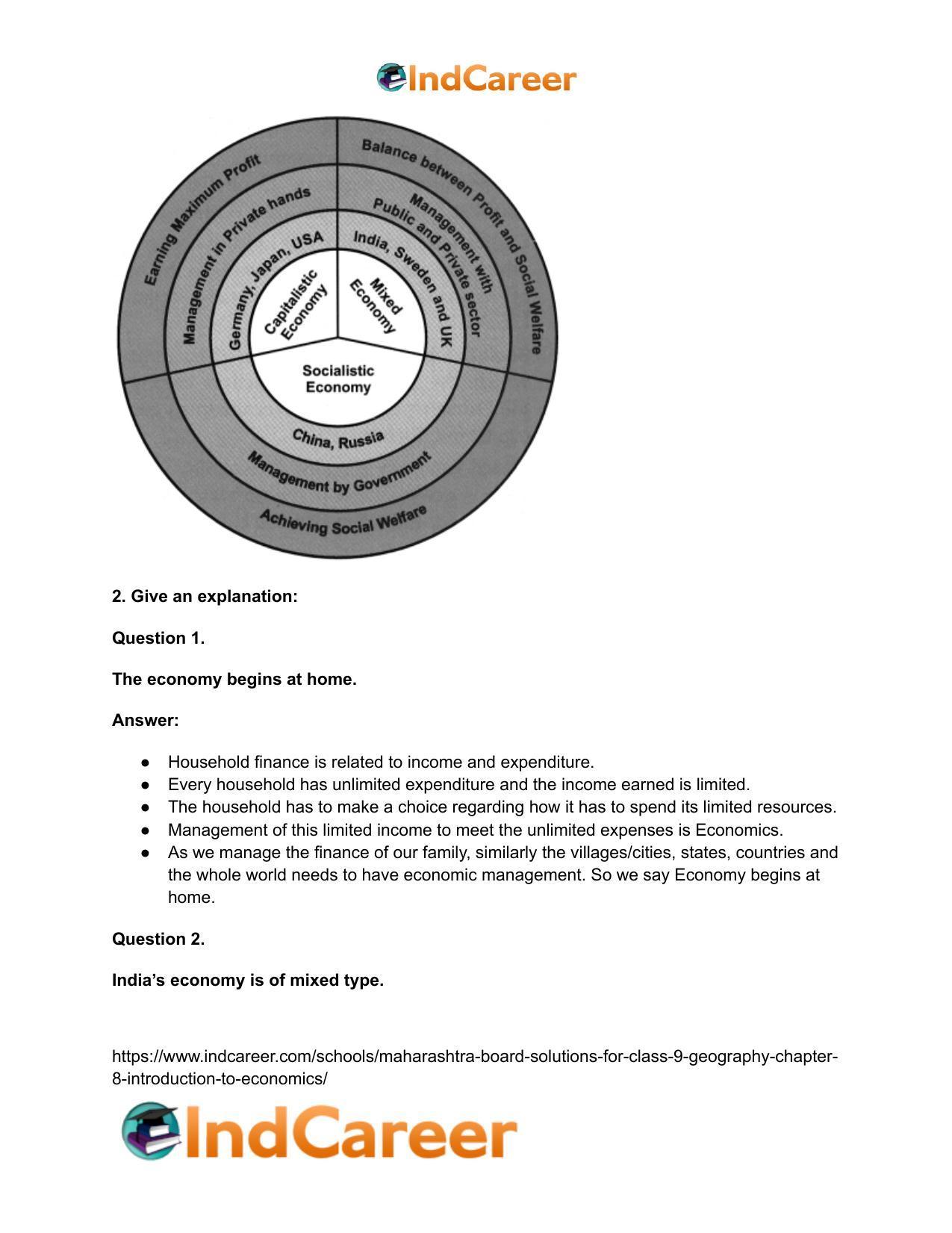 Maharashtra Board Solutions for Class 9- Geography: Chapter 8- Introduction to Economics - Page 4