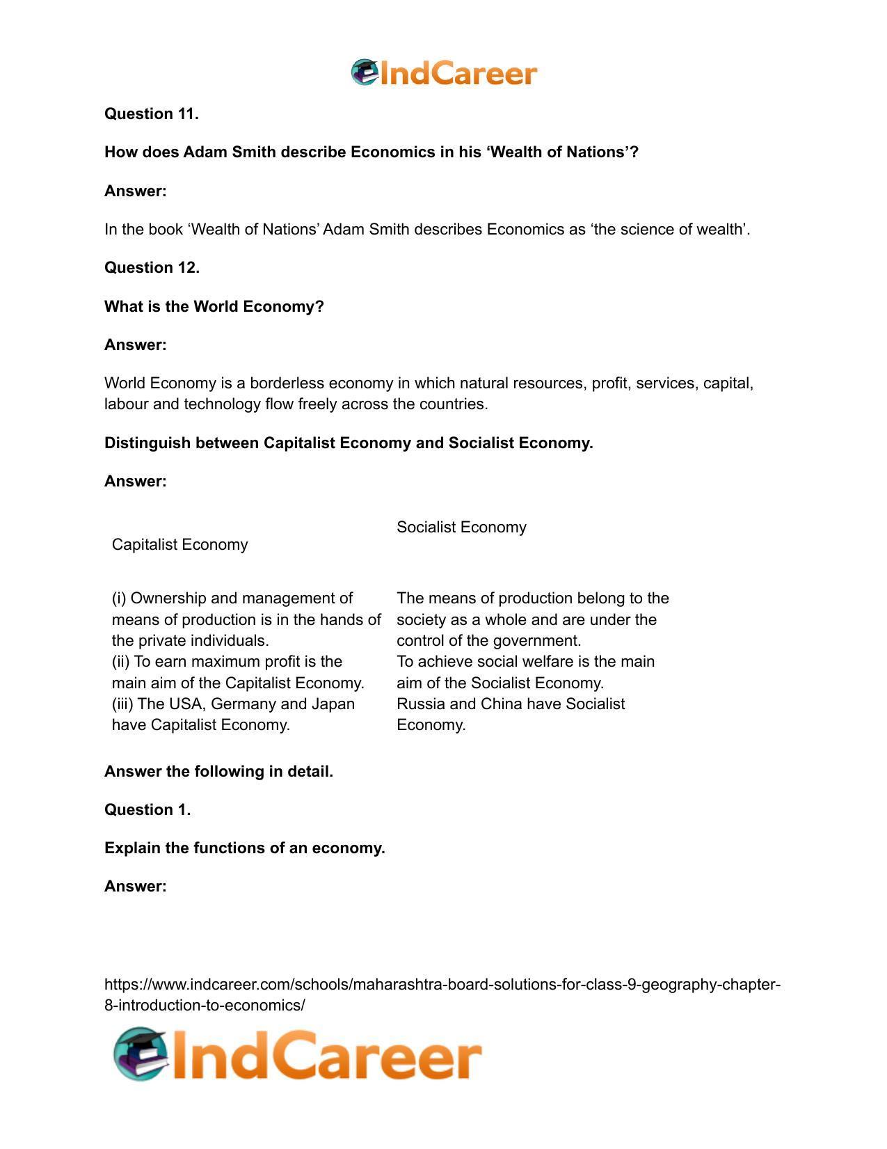 Maharashtra Board Solutions for Class 9- Geography: Chapter 8- Introduction to Economics - Page 17