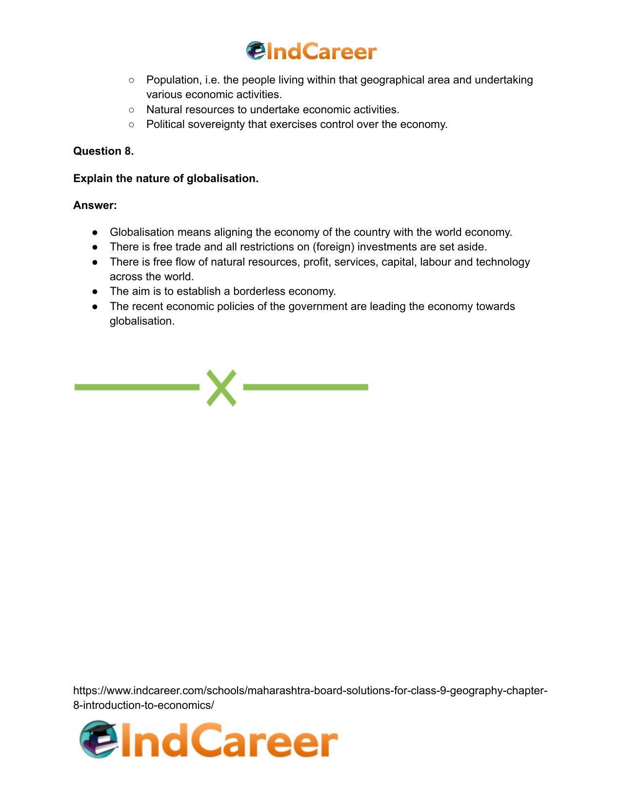Maharashtra Board Solutions for Class 9- Geography: Chapter 8- Introduction to Economics - Page 20