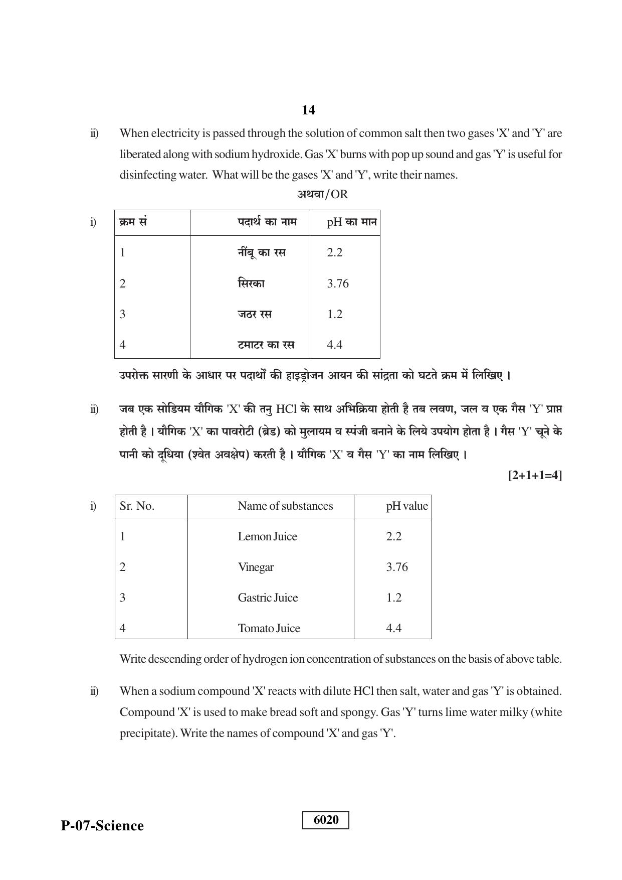 RBSE 2022 Science Praveshika Question Paper - Page 14