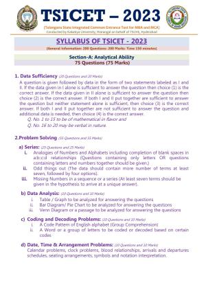 TS ICET Syllabus