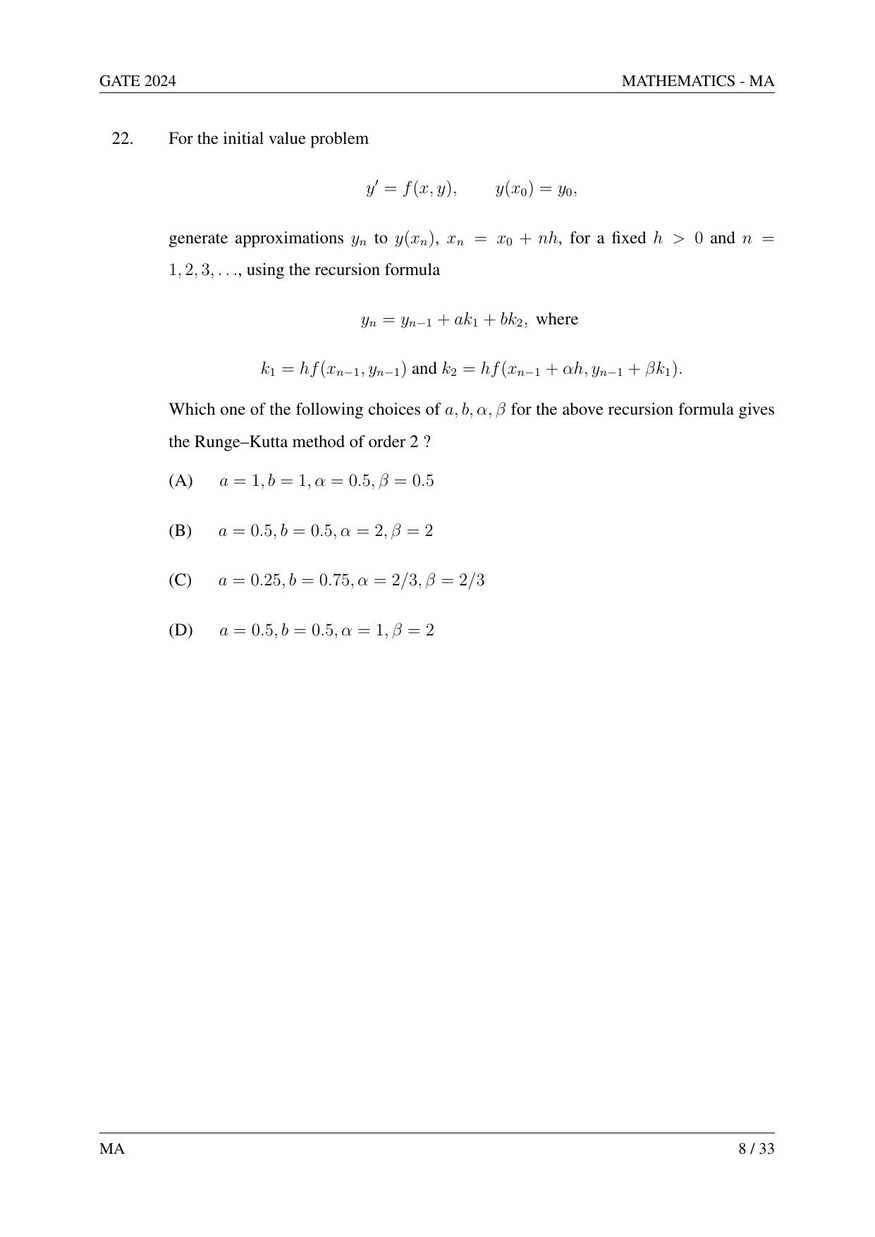 GATE 2024 Mathematics (MA) Question Paper - Page 17
