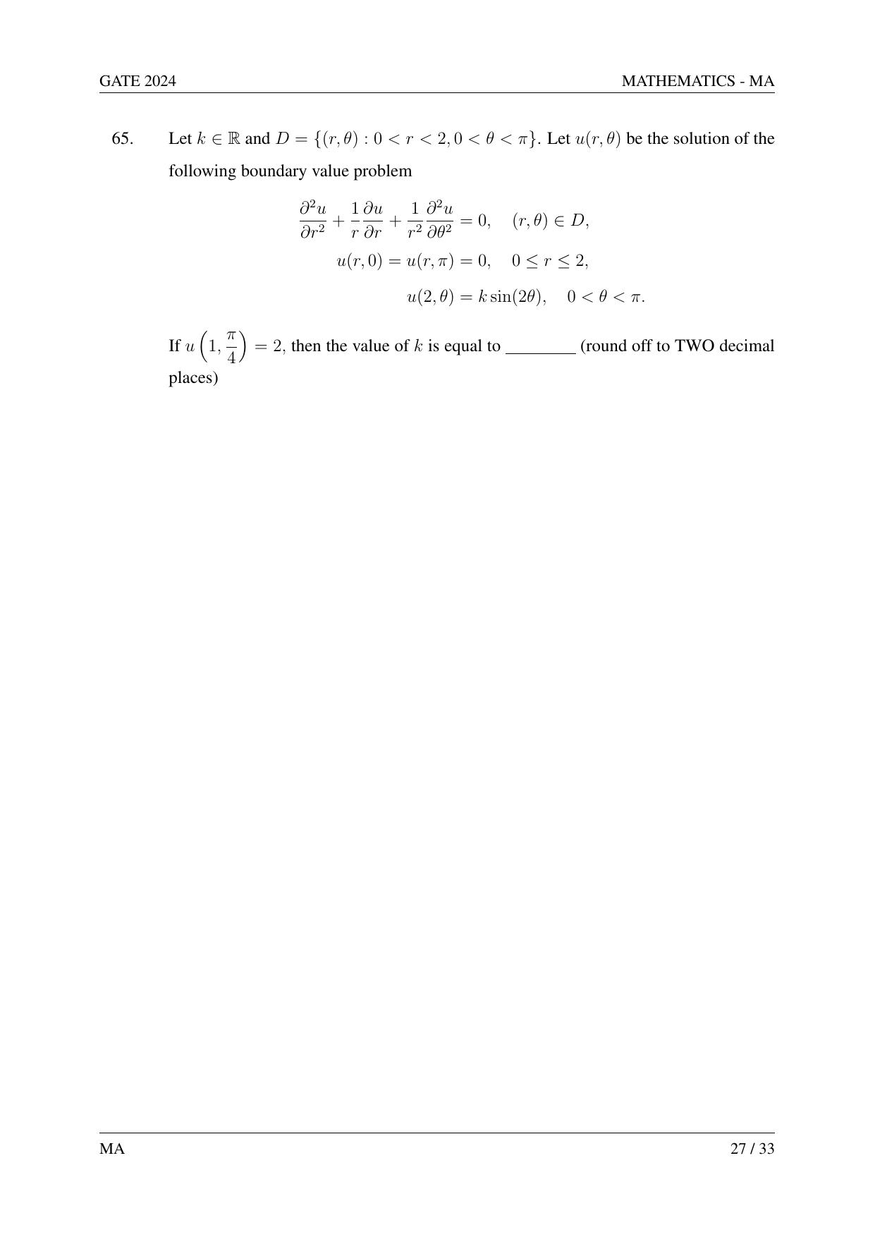 GATE 2024 Mathematics (MA) Question Paper - Page 36