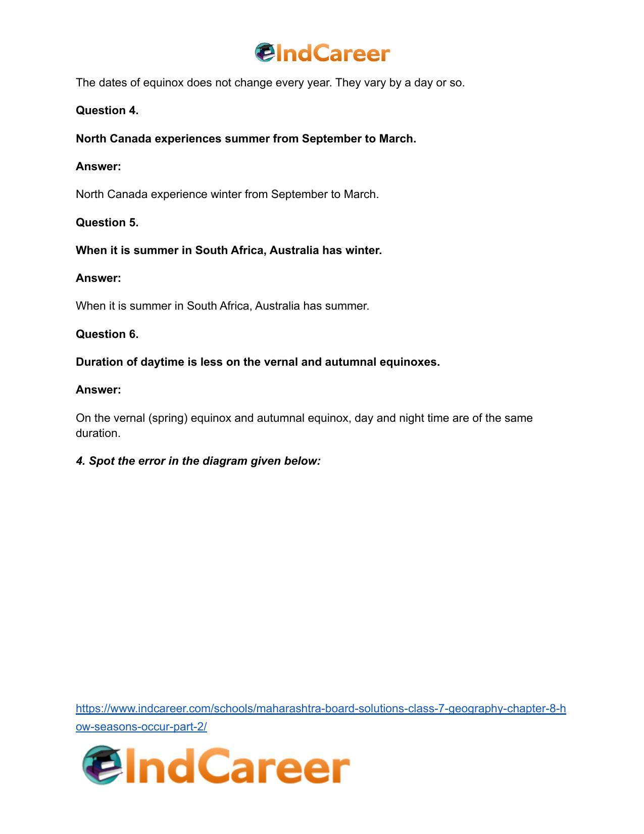 Maharashtra Board Solutions Class 7-Geography: Chapter 8- How Seasons Occur Part 2 - Page 6