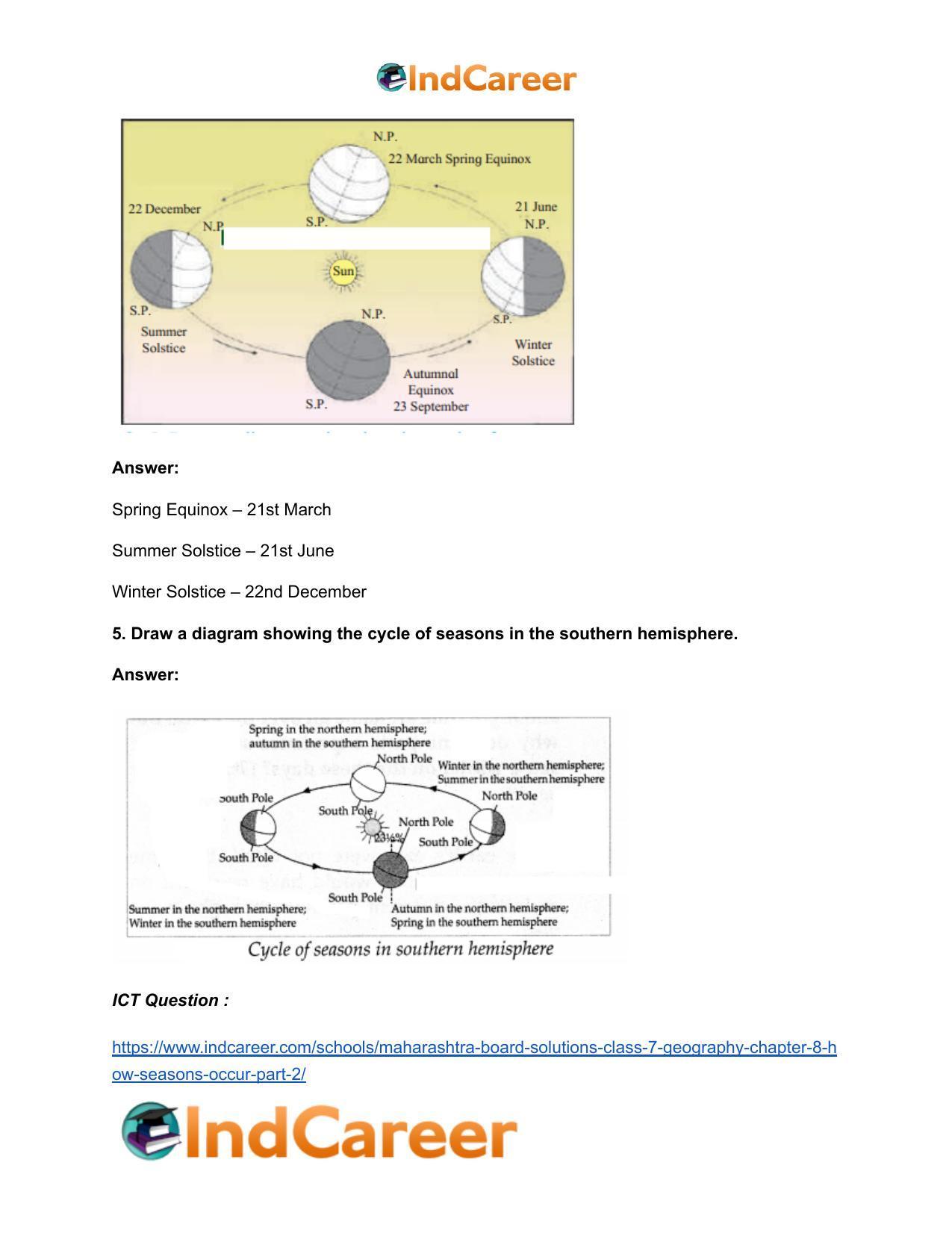 Maharashtra Board Solutions Class 7-Geography: Chapter 8- How Seasons Occur Part 2 - Page 7