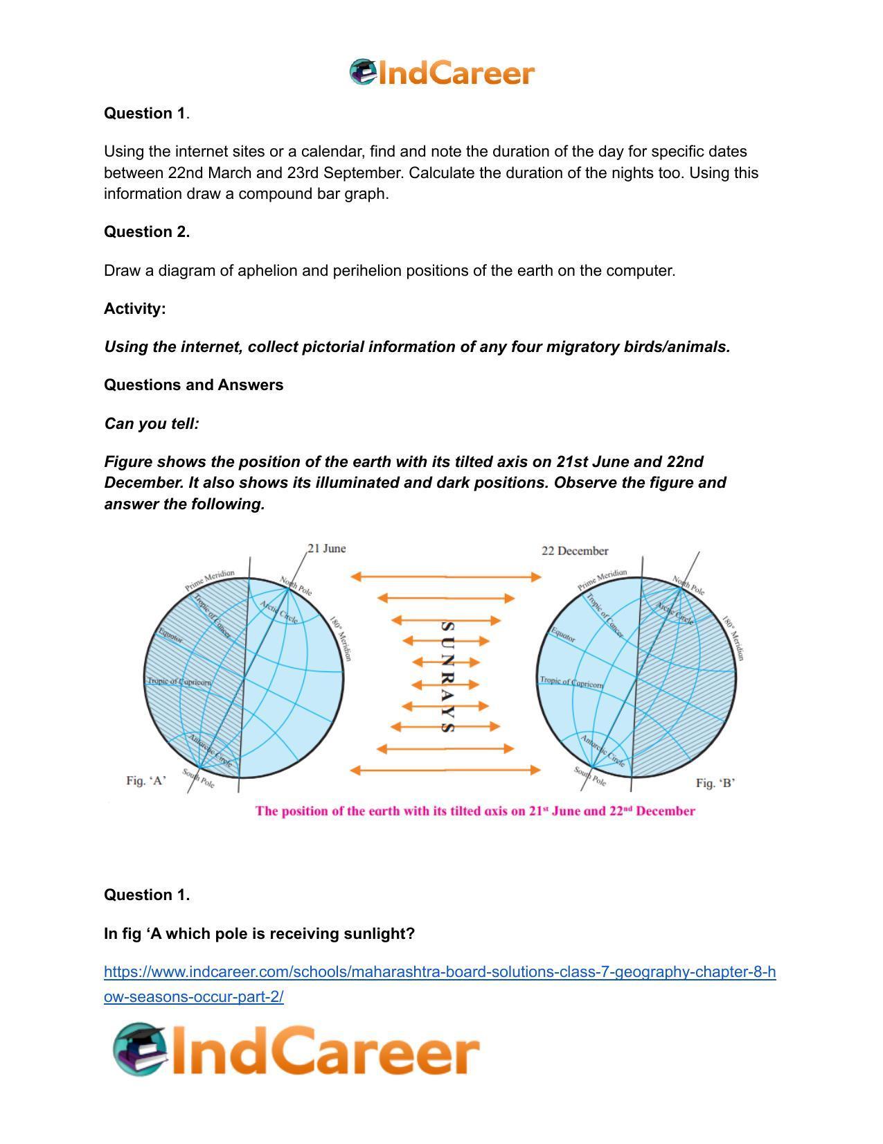 Maharashtra Board Solutions Class 7-Geography: Chapter 8- How Seasons Occur Part 2 - Page 8