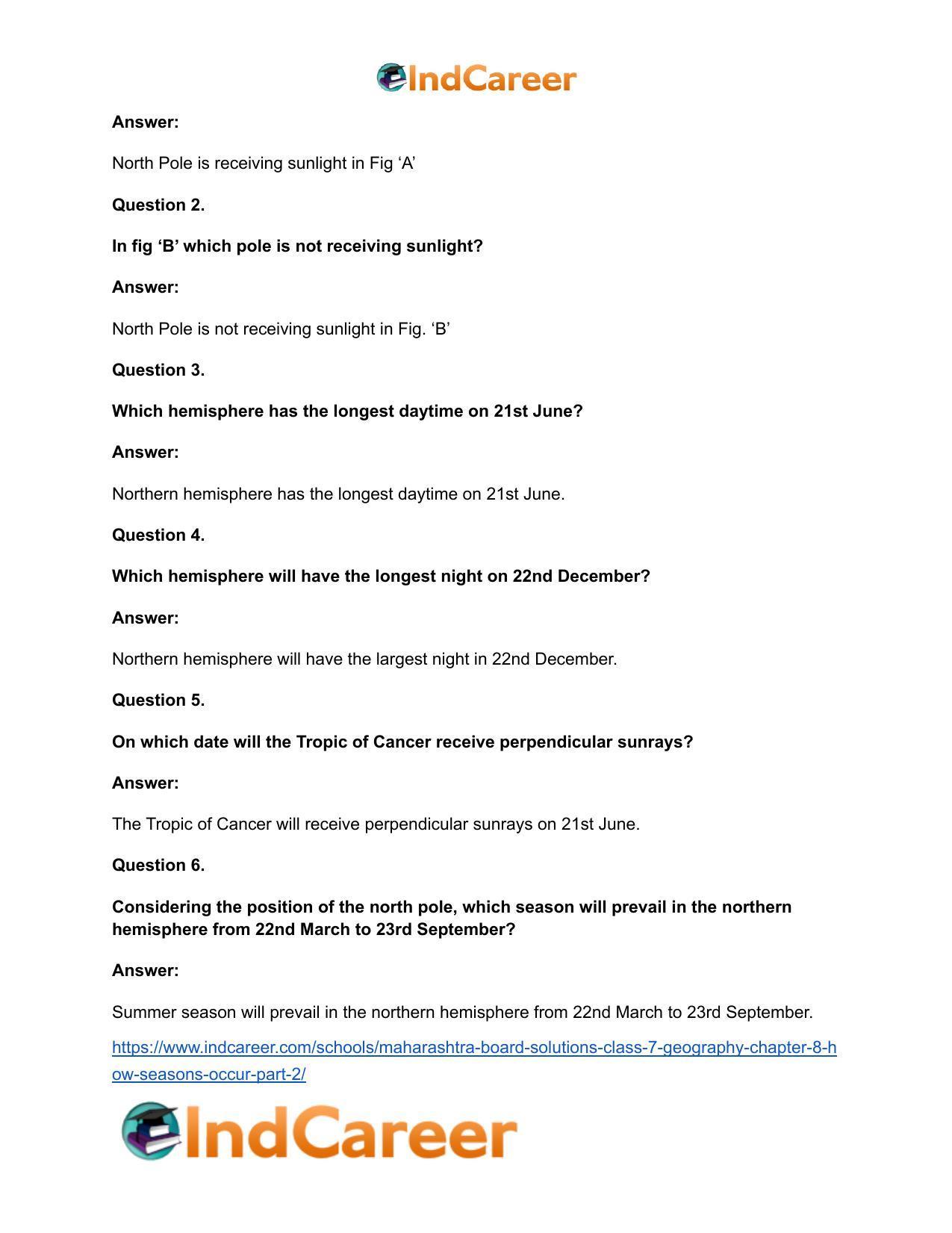 Maharashtra Board Solutions Class 7-Geography: Chapter 8- How Seasons Occur Part 2 - Page 9