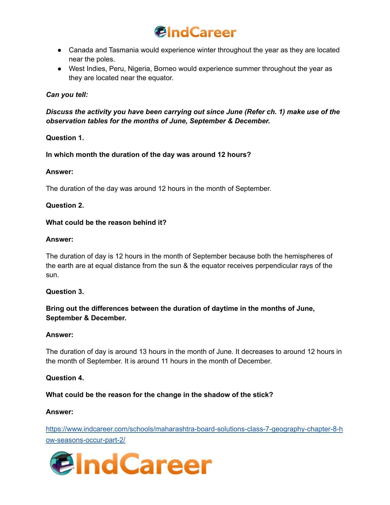 Maharashtra Board Solutions Class 7-Geography: Chapter 8- How Seasons Occur Part 2 - Page 15