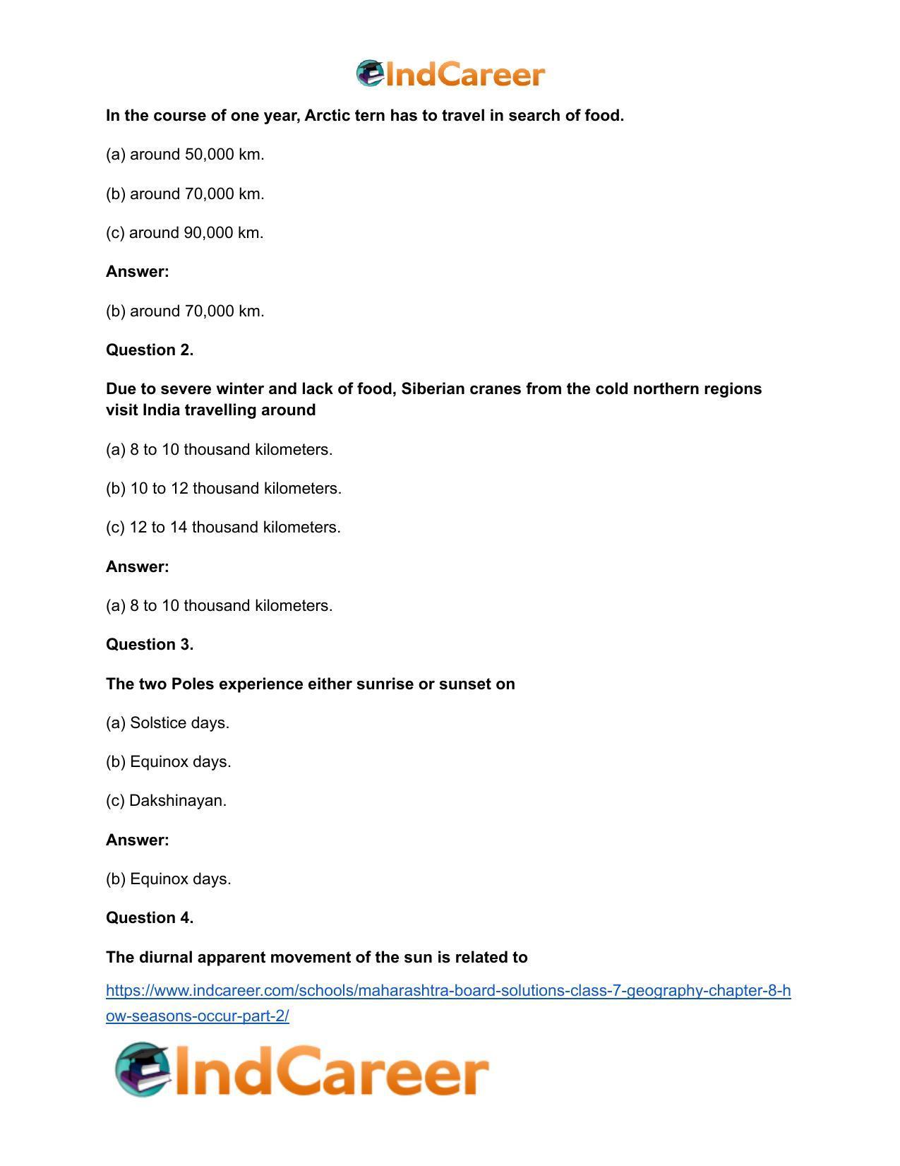 Maharashtra Board Solutions Class 7-Geography: Chapter 8- How Seasons Occur Part 2 - Page 22