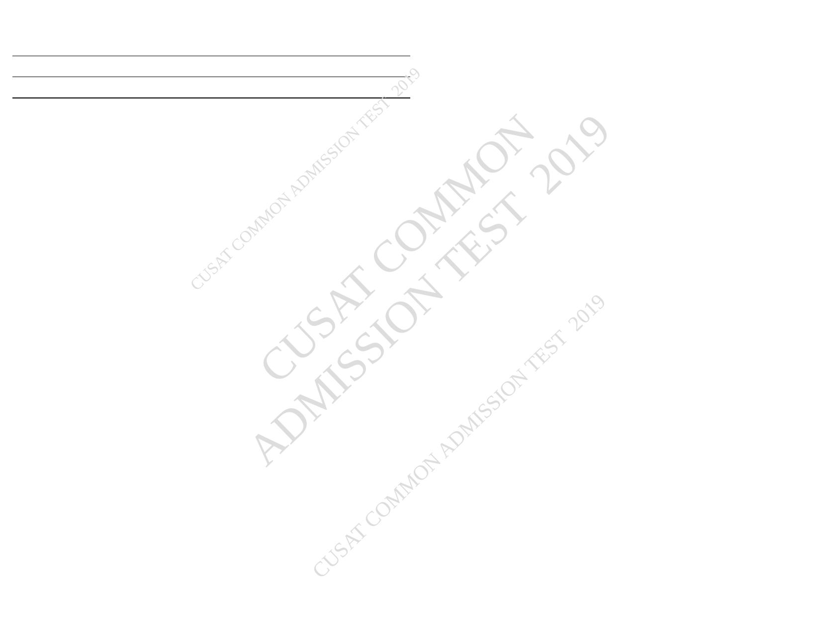 CUSAT CAT 2019 B.Tech Question Paper With Answer Key - Page 83