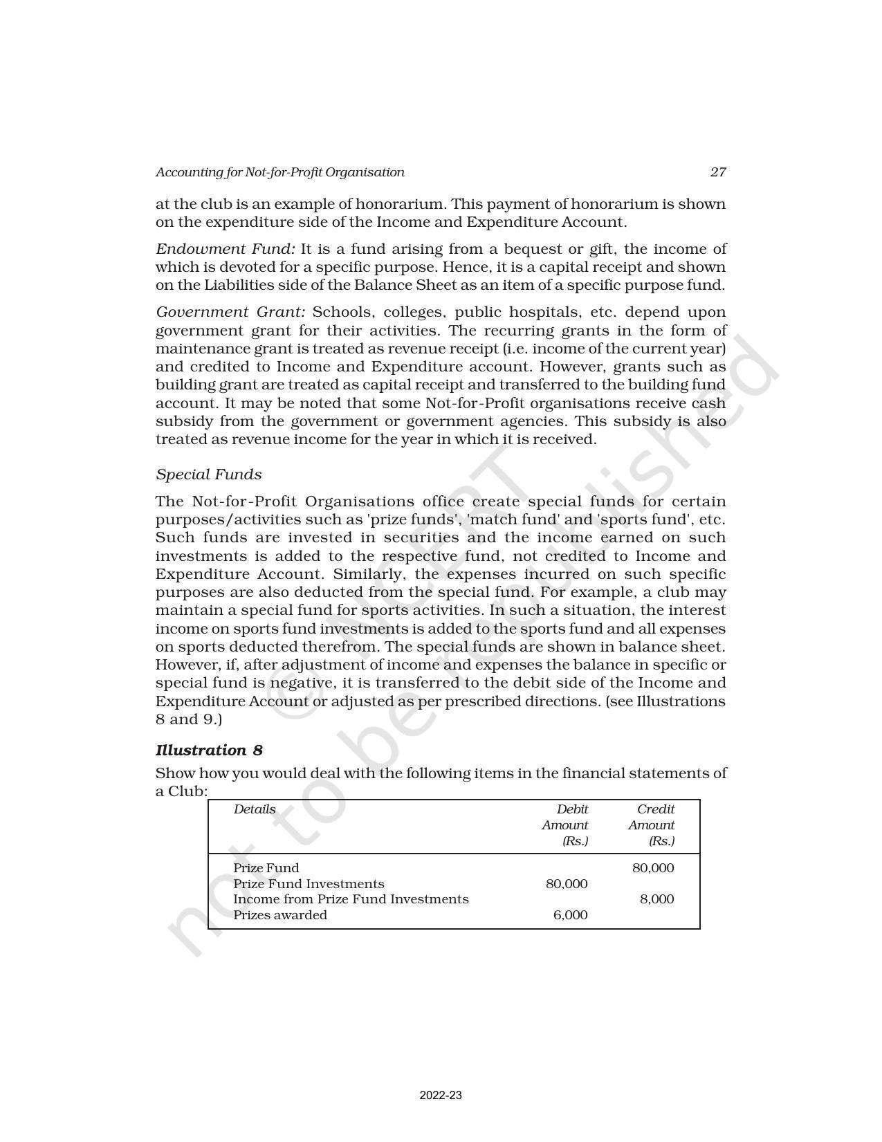 NCERT Book for Class 12 Accountancy Part I Chapter 2 Accounting for Not for Profit Organisation - Page 27