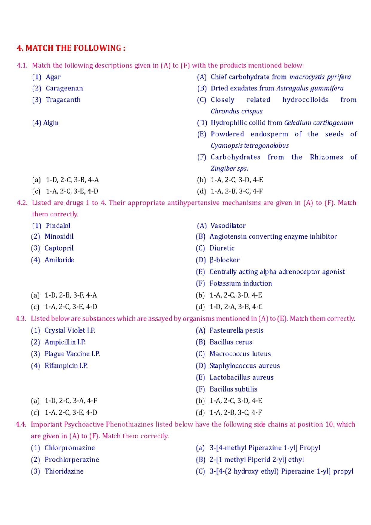 GPAT 1995 Question Paper with Answer Key - Page 5