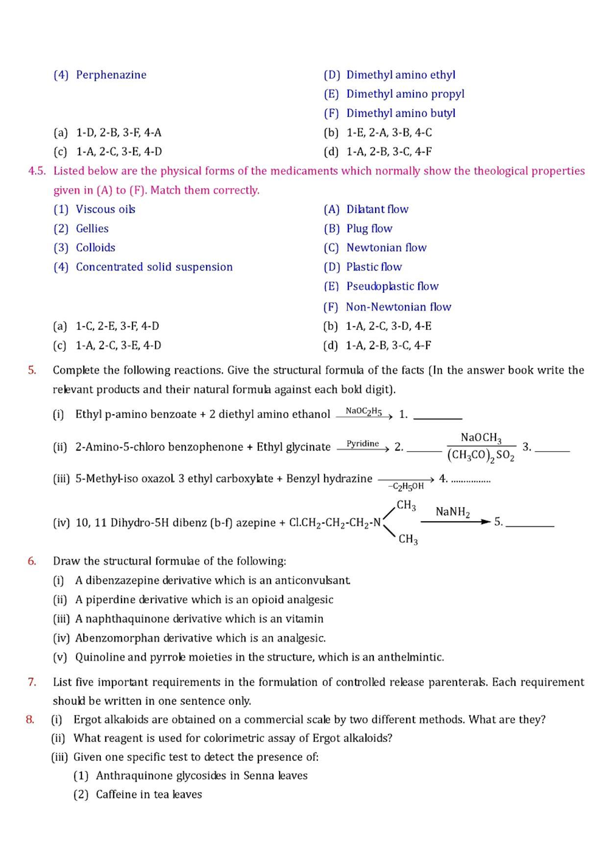 GPAT 1995 Question Paper with Answer Key - Page 6