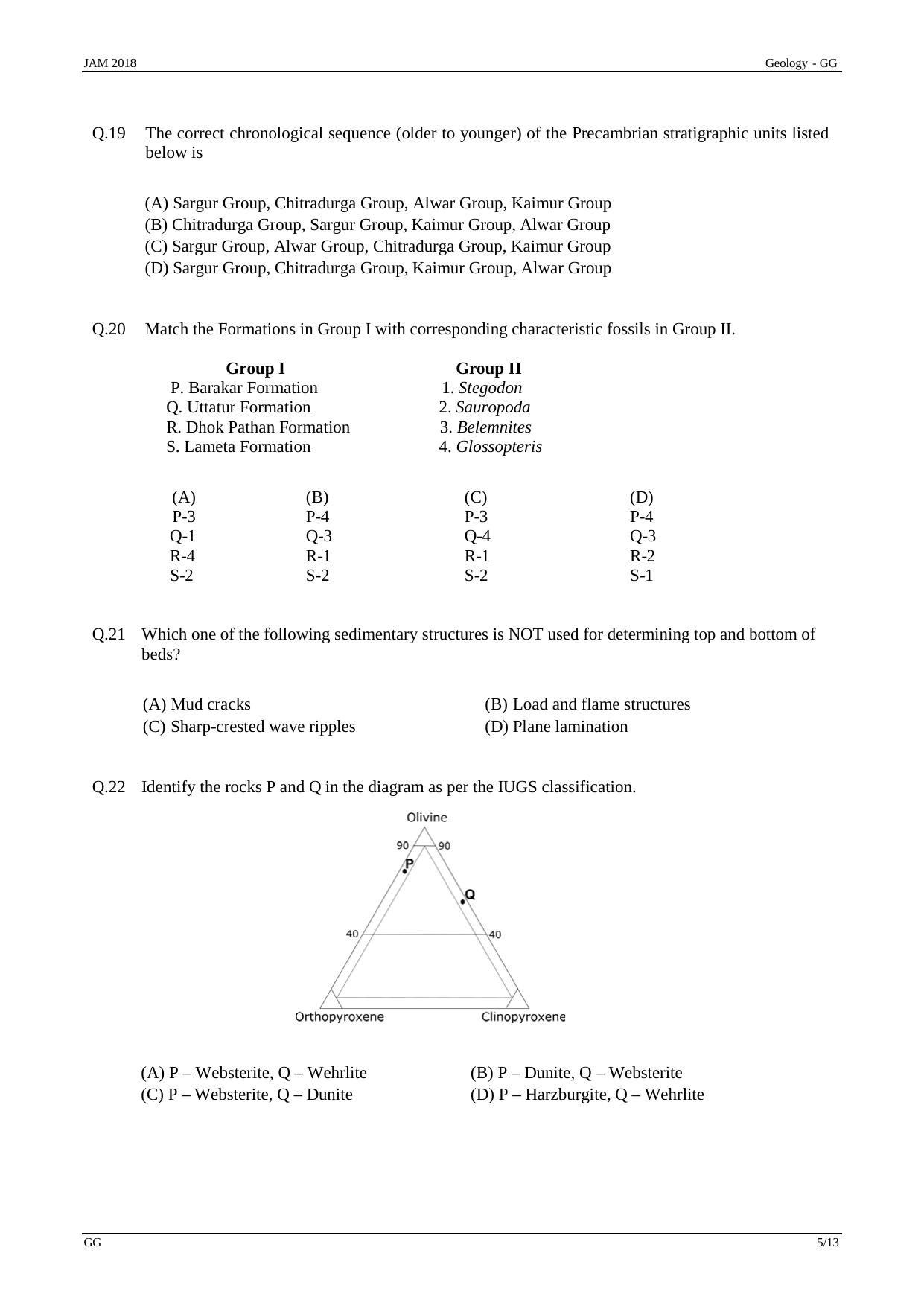 JAM 2018: GG Question Paper - Page 5