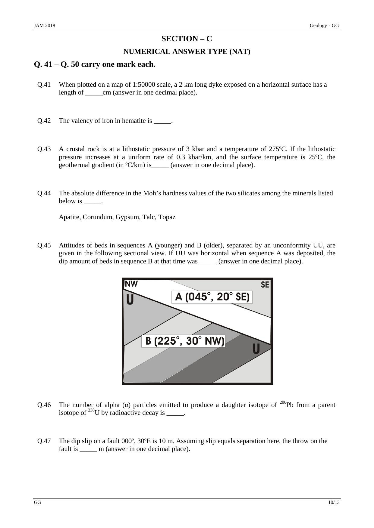 JAM 2018: GG Question Paper - Page 10