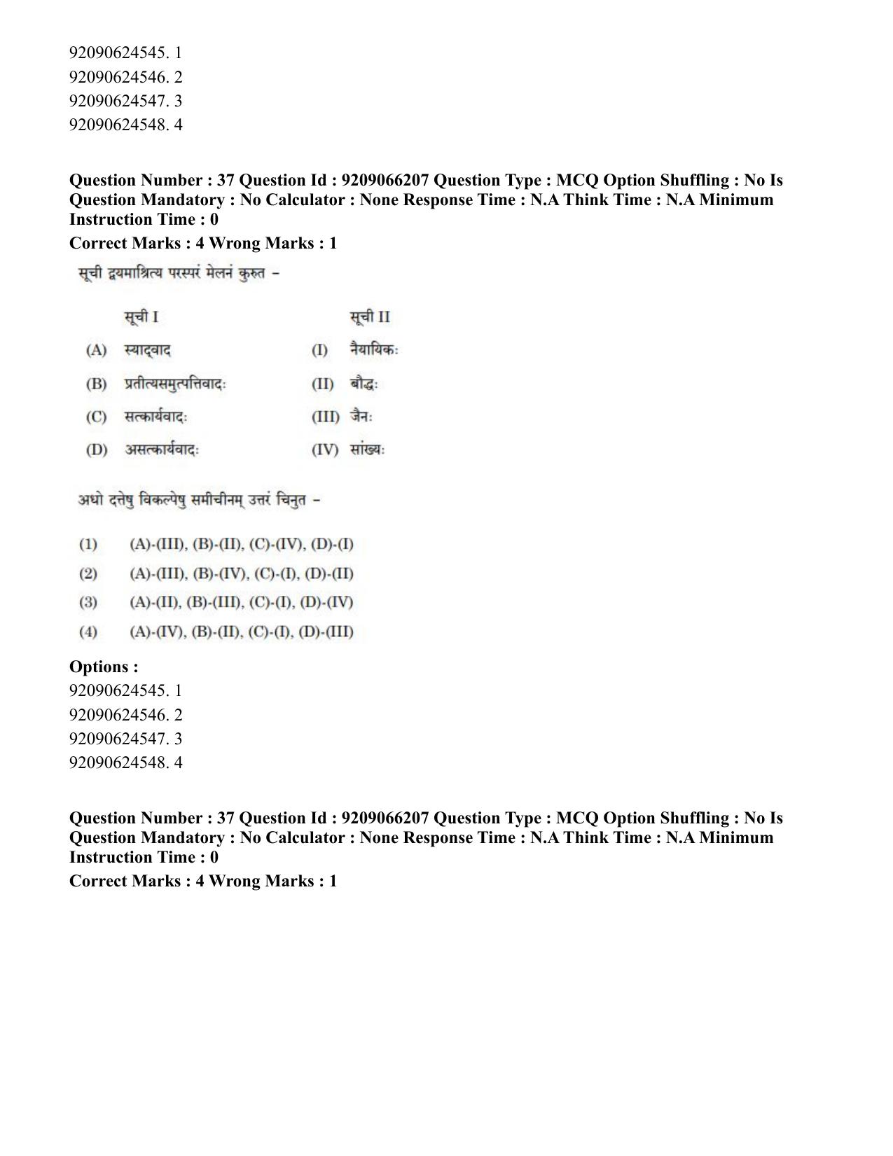 CUET PG 2023: ACQP06 – Dharma Vijnan (Hindi)-shift 1 (08-06-2023) Question Paper - Page 61
