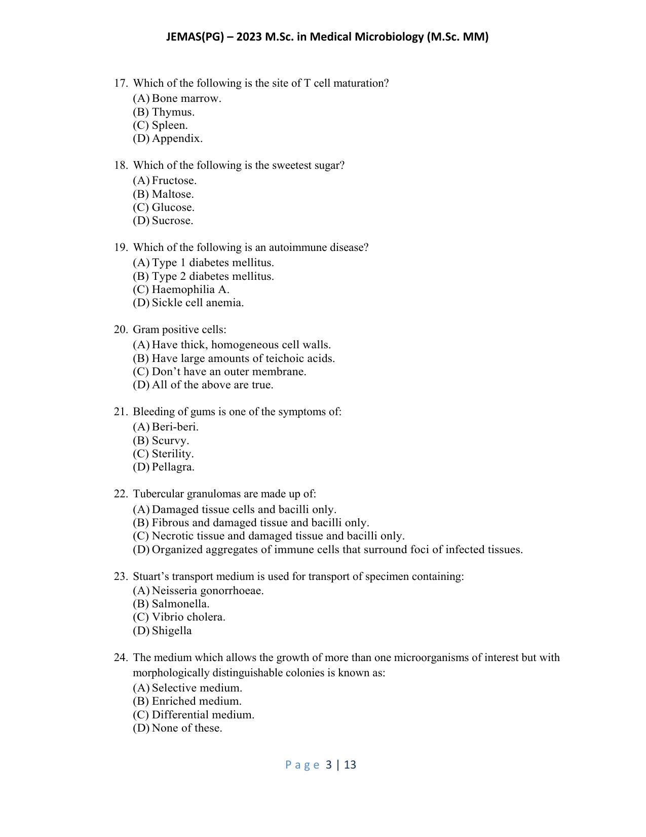 WB JEMAS (PG) M.Sc MM 2023 Question Paper - Page 4