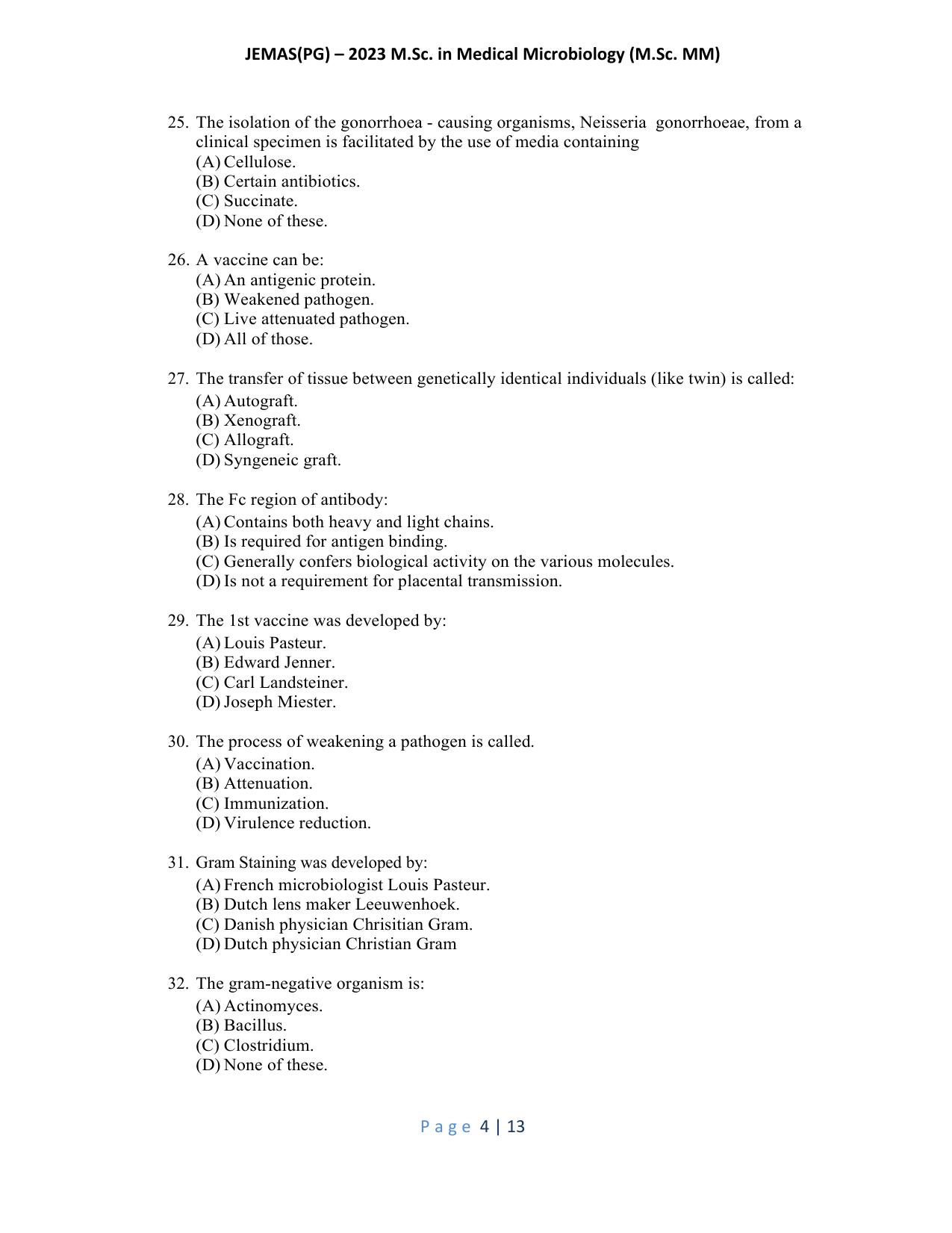 WB JEMAS (PG) M.Sc MM 2023 Question Paper - Page 5