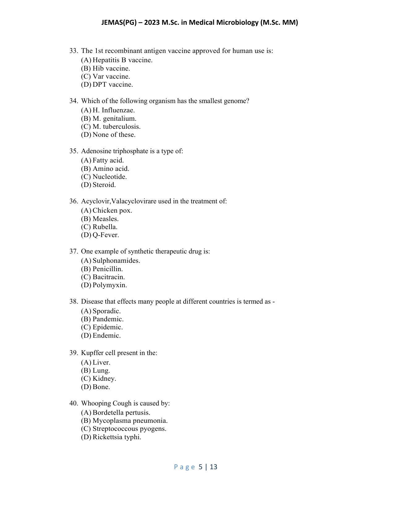 WB JEMAS (PG) M.Sc MM 2023 Question Paper - Page 6