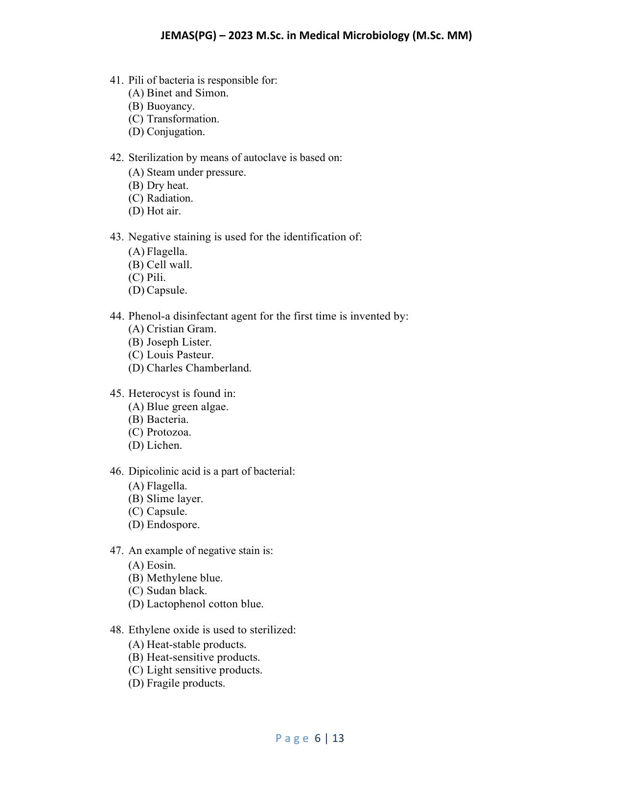 WB JEMAS (PG) M.Sc MM 2023 Question Paper - Page 7